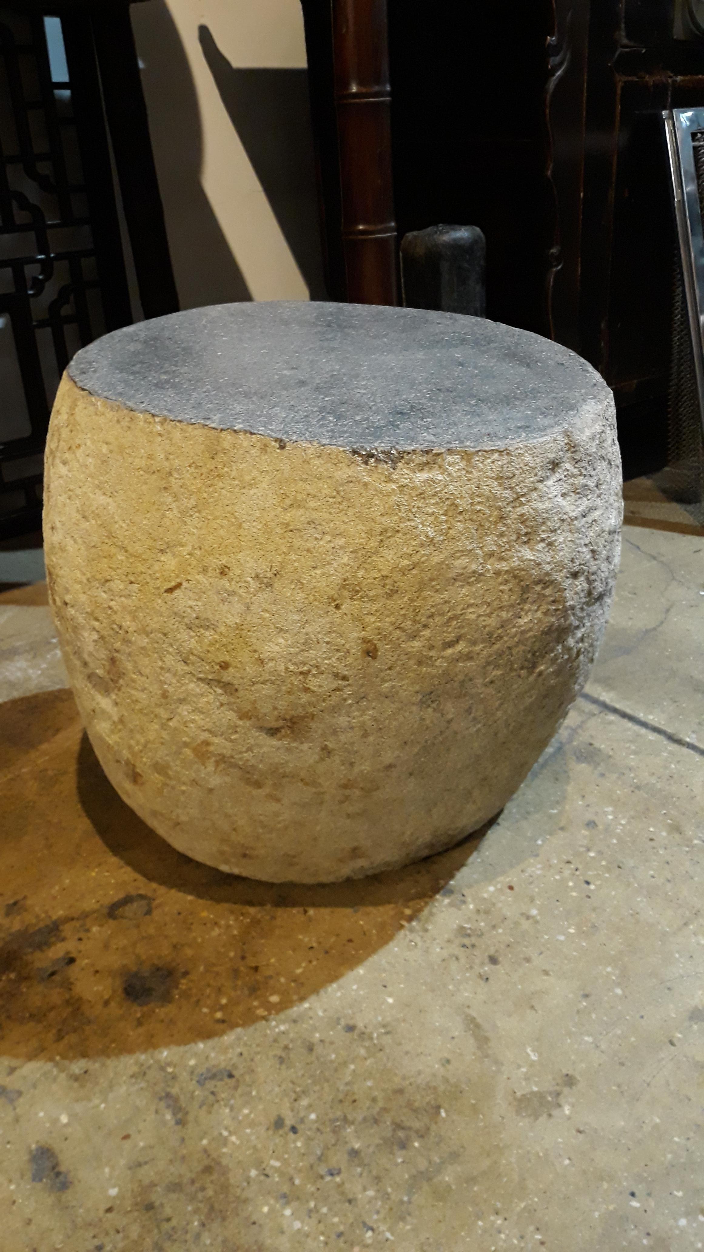 Solid Stone End Table or Stool In Good Condition In New York, NY