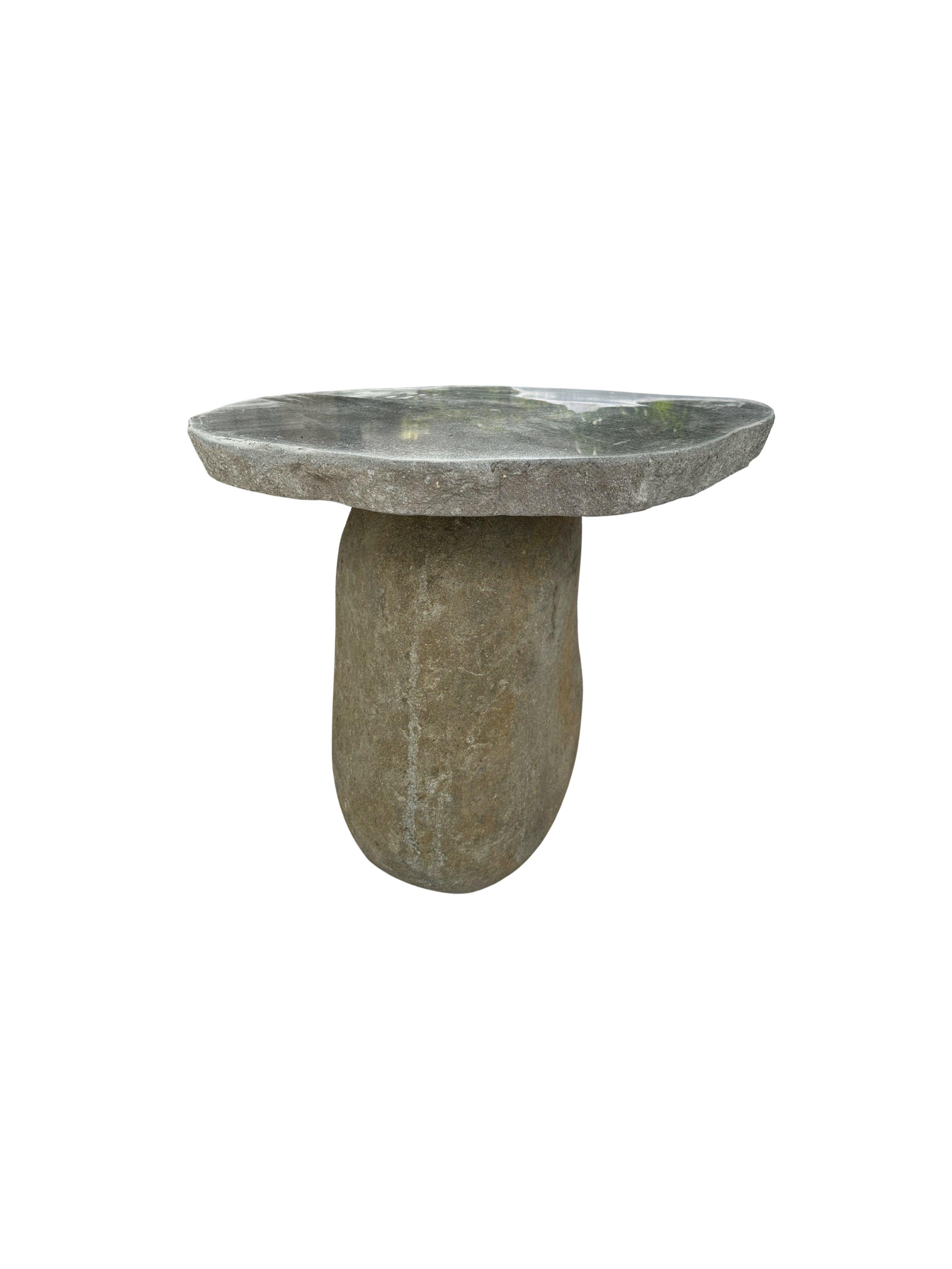 Indonesian Solid Stone Round Table from Java, Indonesia