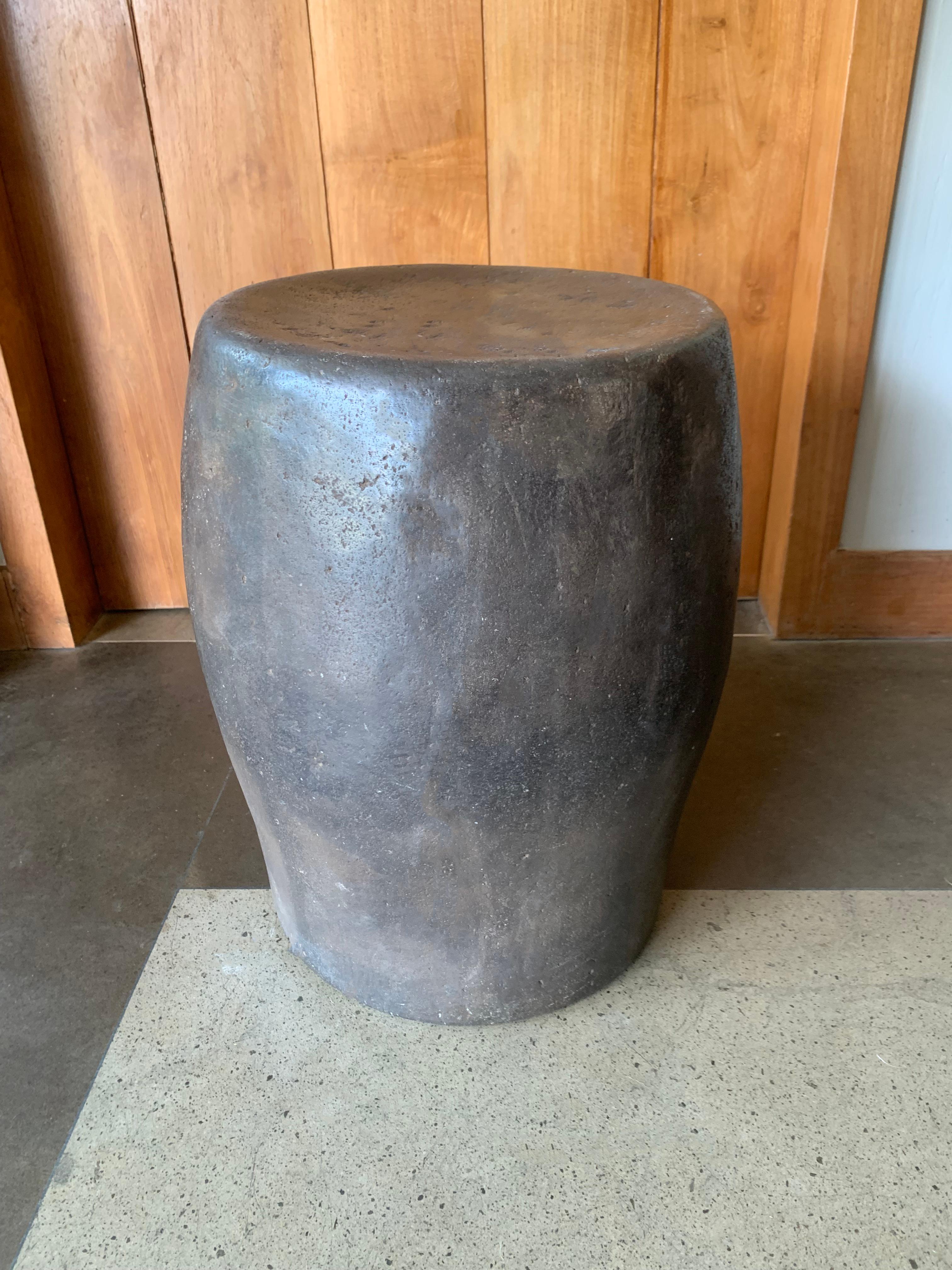 Organic Modern Solid Stone Side Table / Pedestal from Java, Indonesia, C. 1950