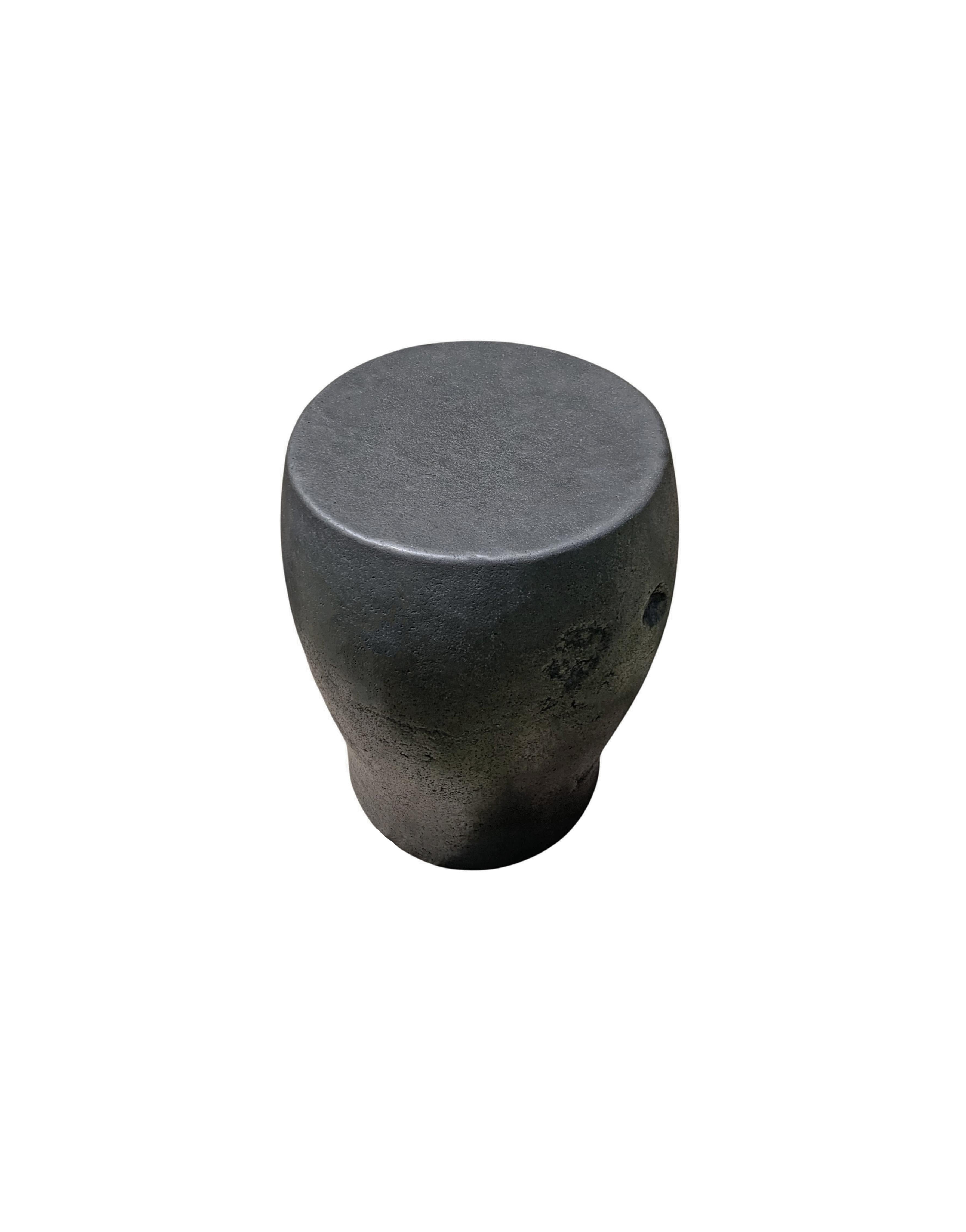 Organic Modern Solid Stone Side Table / Pedestal from Java, Indonesia