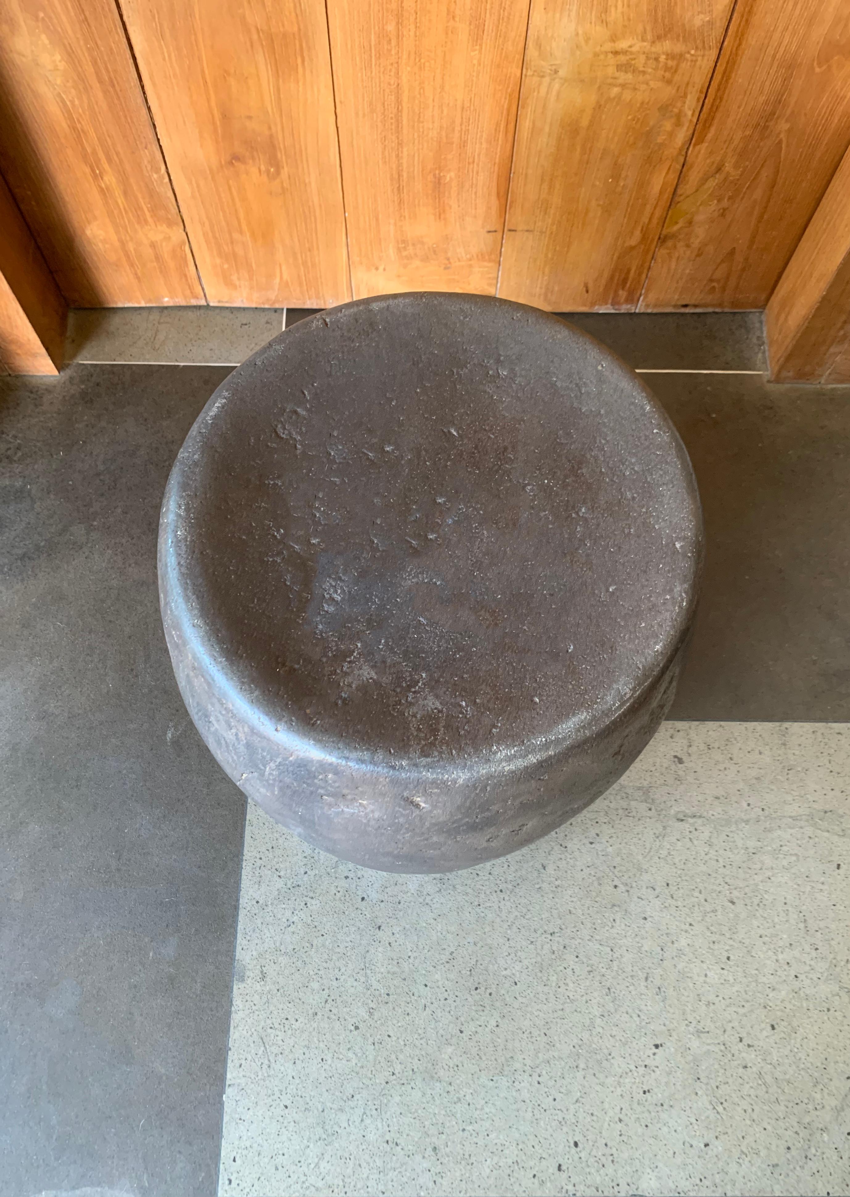 Indonesian Solid Stone Side Table / Pedestal from Java, Indonesia, C. 1950