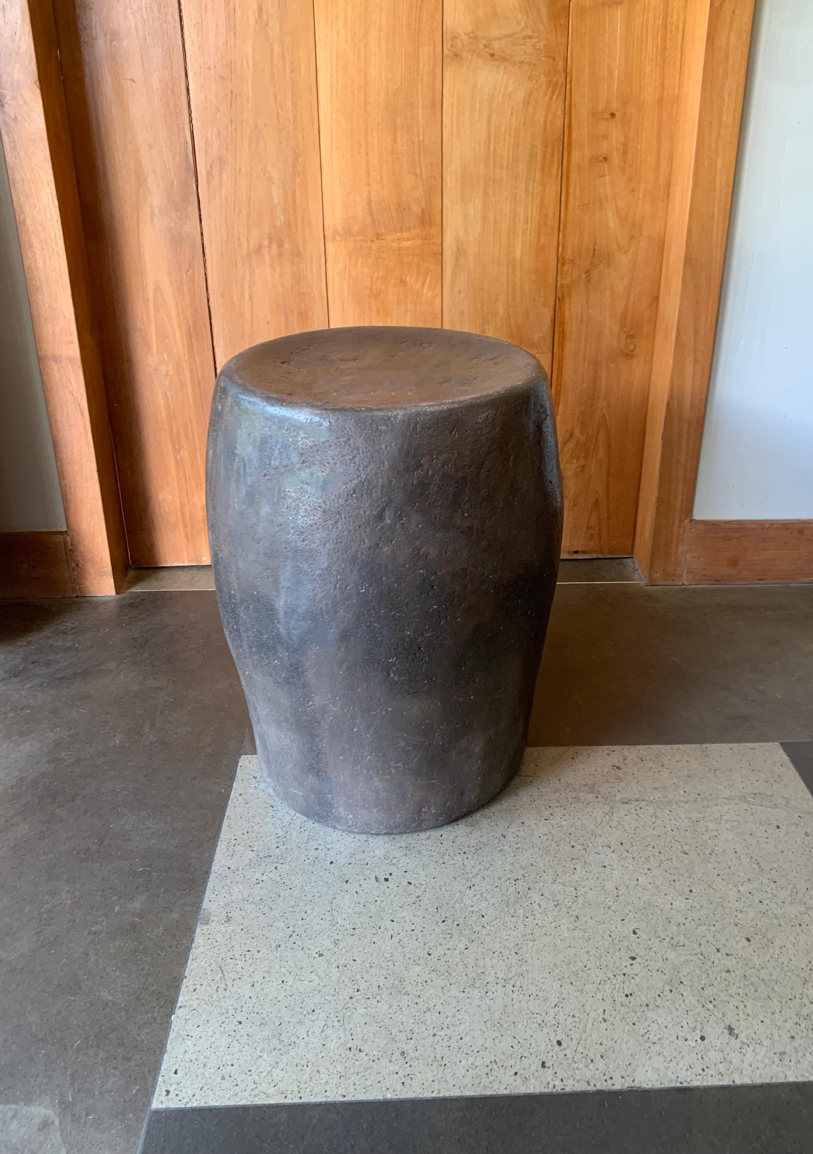 Hand-Crafted Solid Stone Side Table / Pedestal from Java, Indonesia, C. 1950
