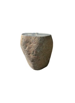 Solid Stone Side Table / Pedestal from Java, Indonesia
