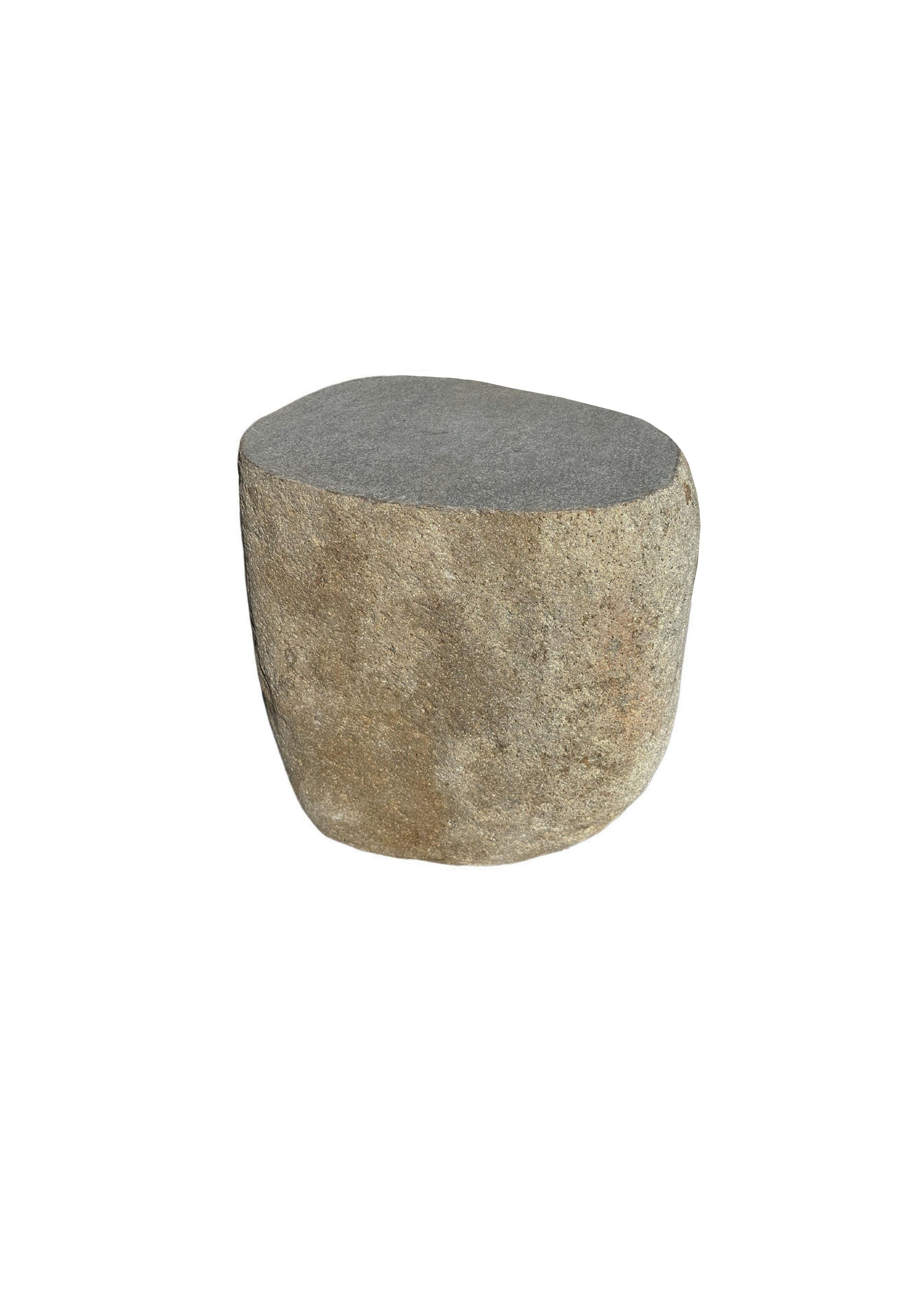 Organic Modern Solid Stone Side Table / Pedestal from Java, Indonesia