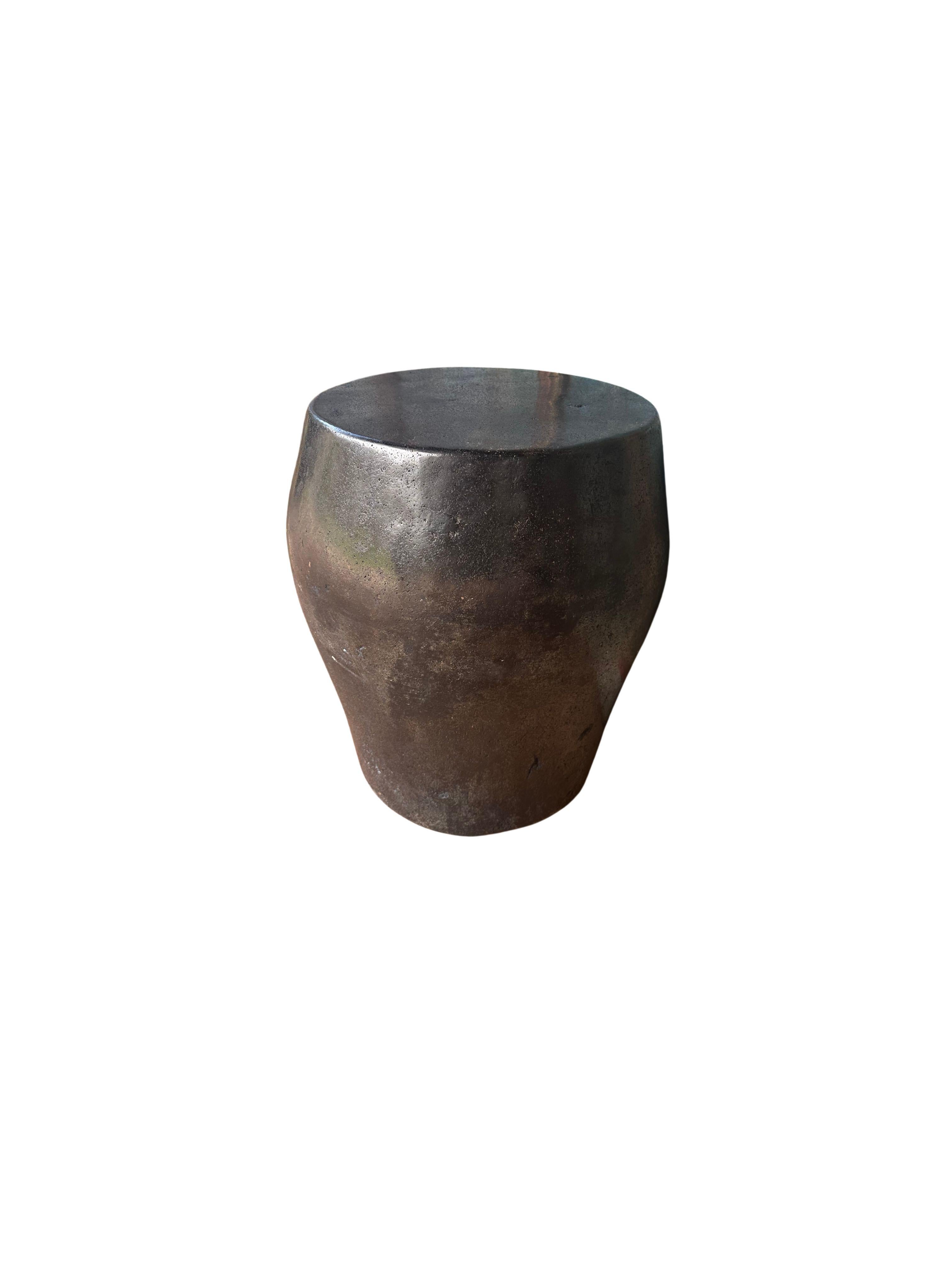 Organic Modern Solid Stone Side Table / Pedestal from Java, Indonesia For Sale