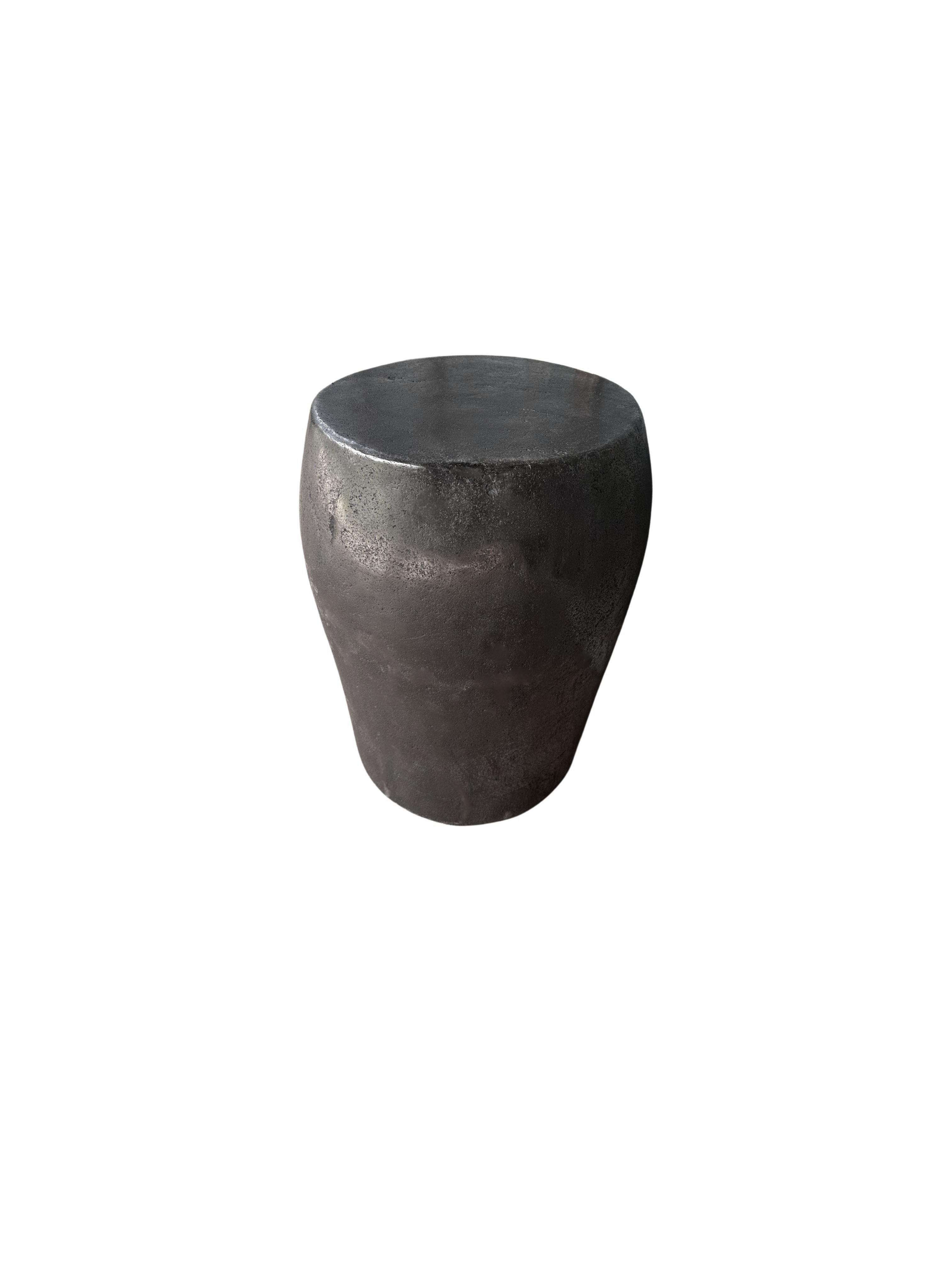 Organic Modern Solid Stone Side Table / Pedestal from Java, Indonesia For Sale