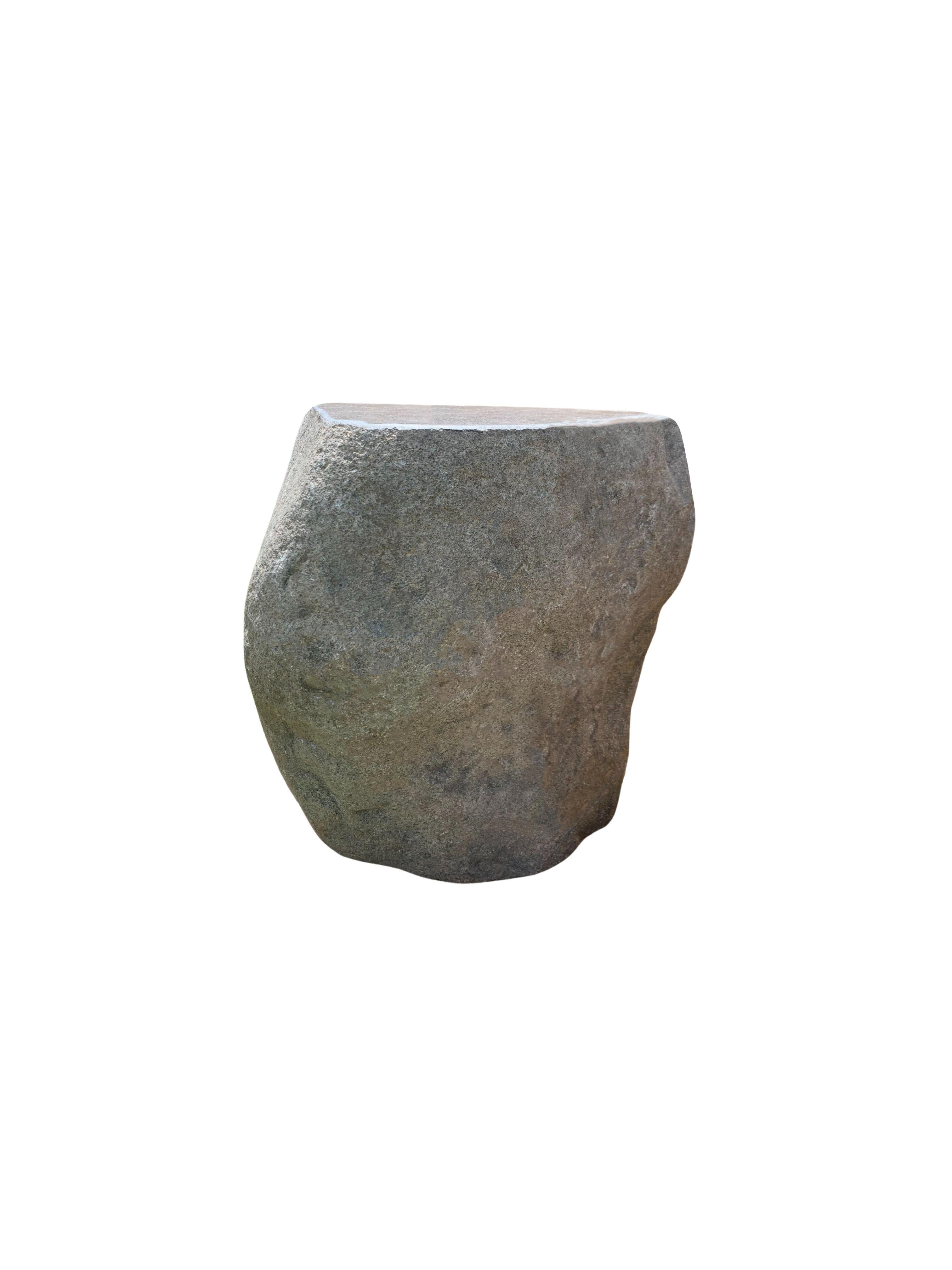 Indonesian Solid Stone Side Table / Pedestal from Java, Indonesia