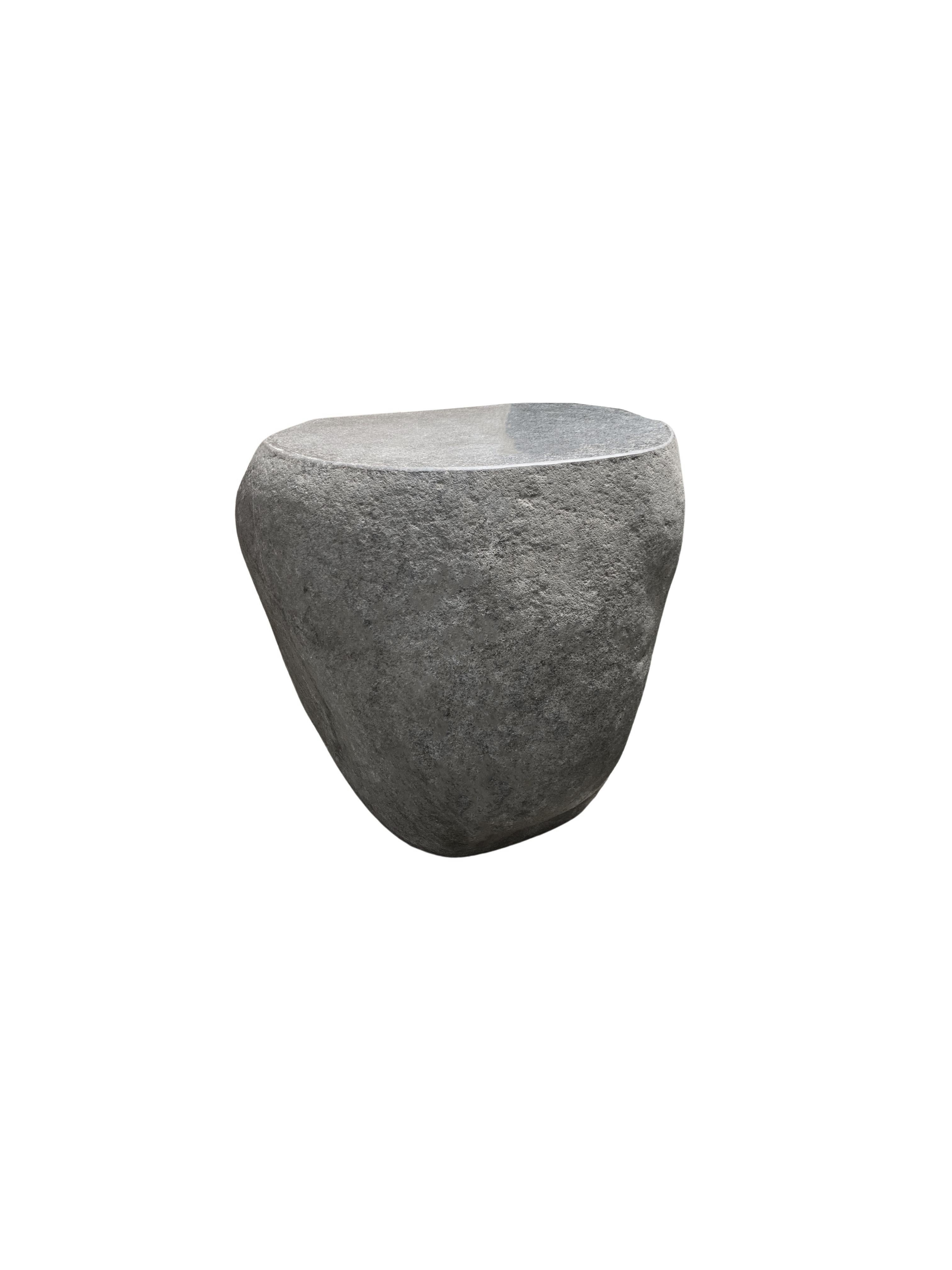 Indonesian Solid Stone Side Table / Pedestal from Java, Indonesia