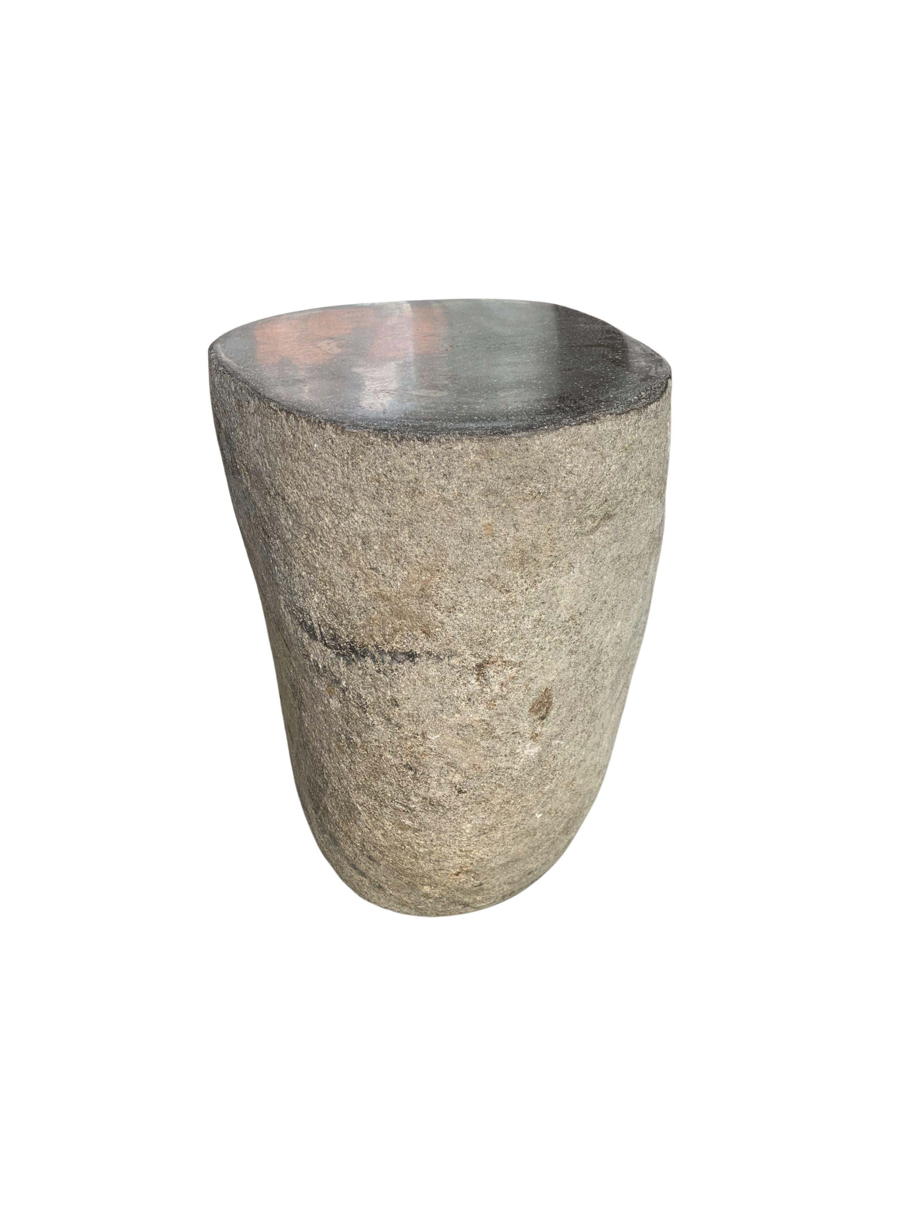 Indonesian Solid Stone Side Table / Pedestal from Java, Indonesia