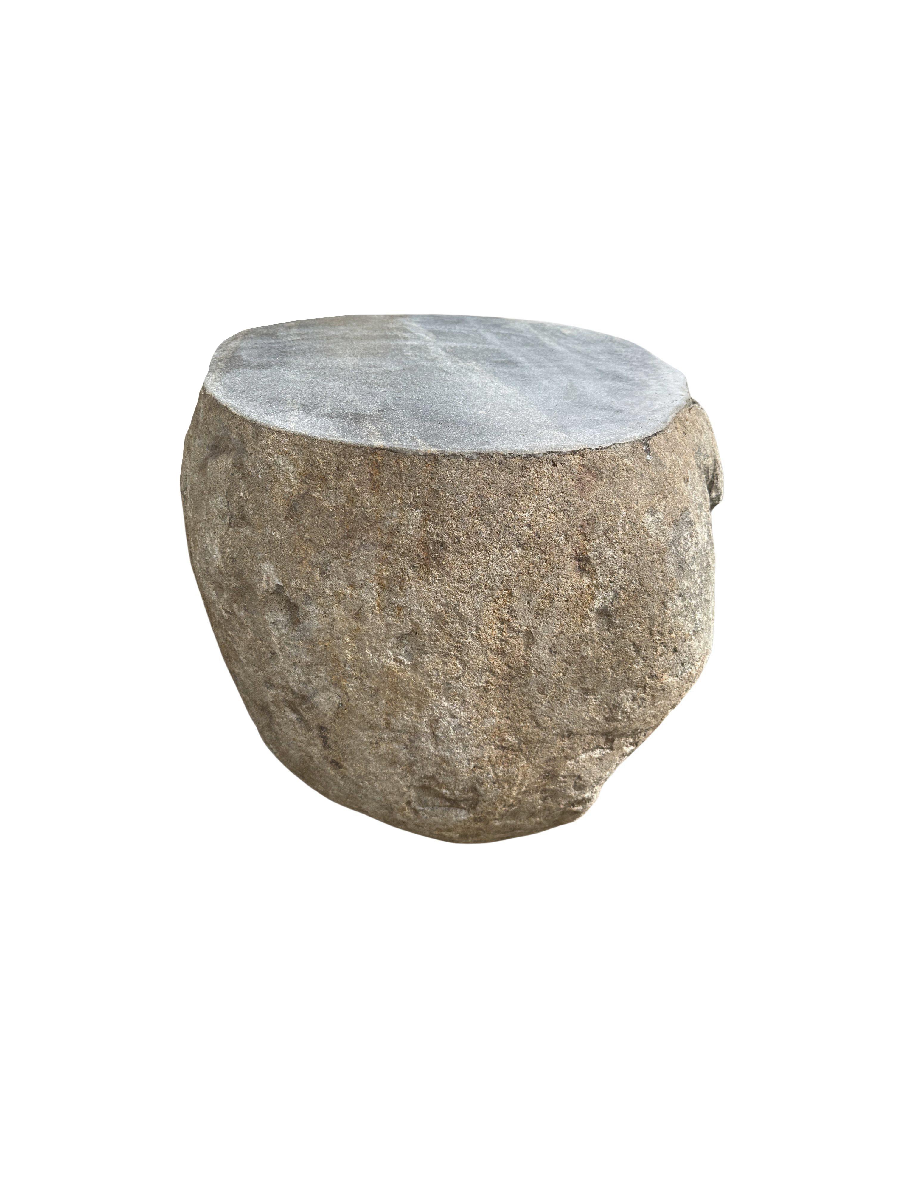 Indonesian Solid Stone Side Table / Pedestal from Java, Indonesia