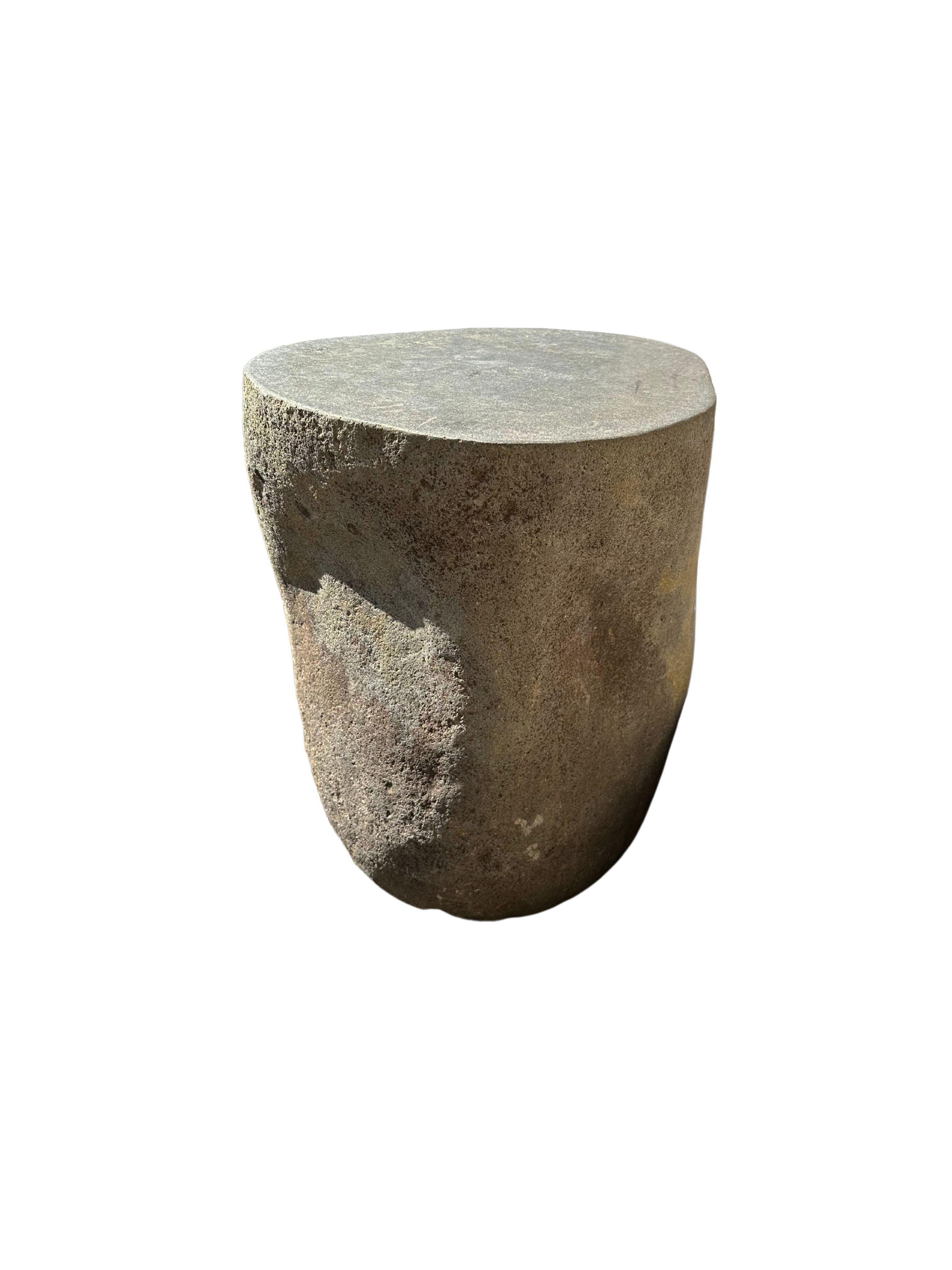 Indonesian Solid Stone Side Table / Pedestal from Java, Indonesia