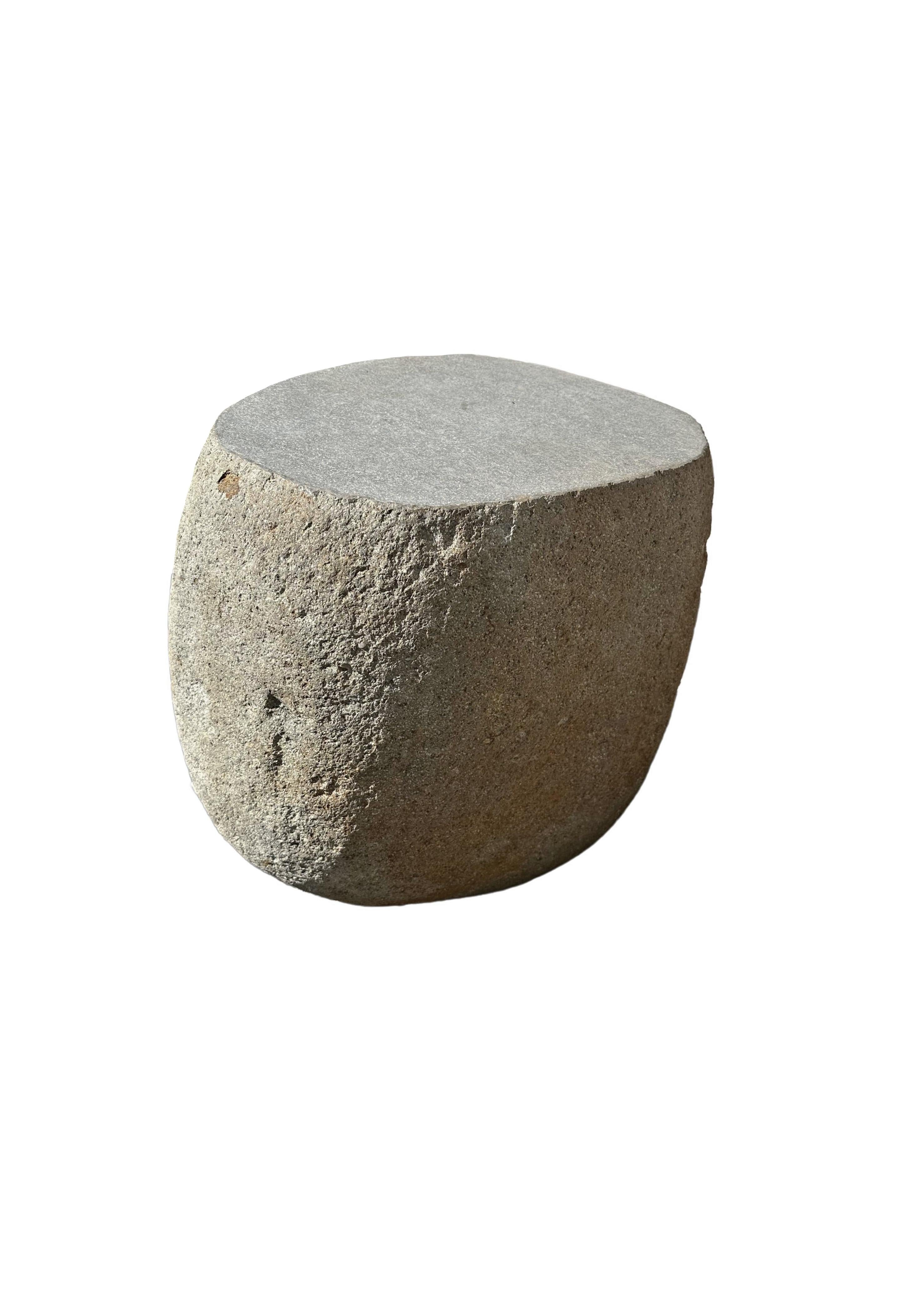 Indonesian Solid Stone Side Table / Pedestal from Java, Indonesia