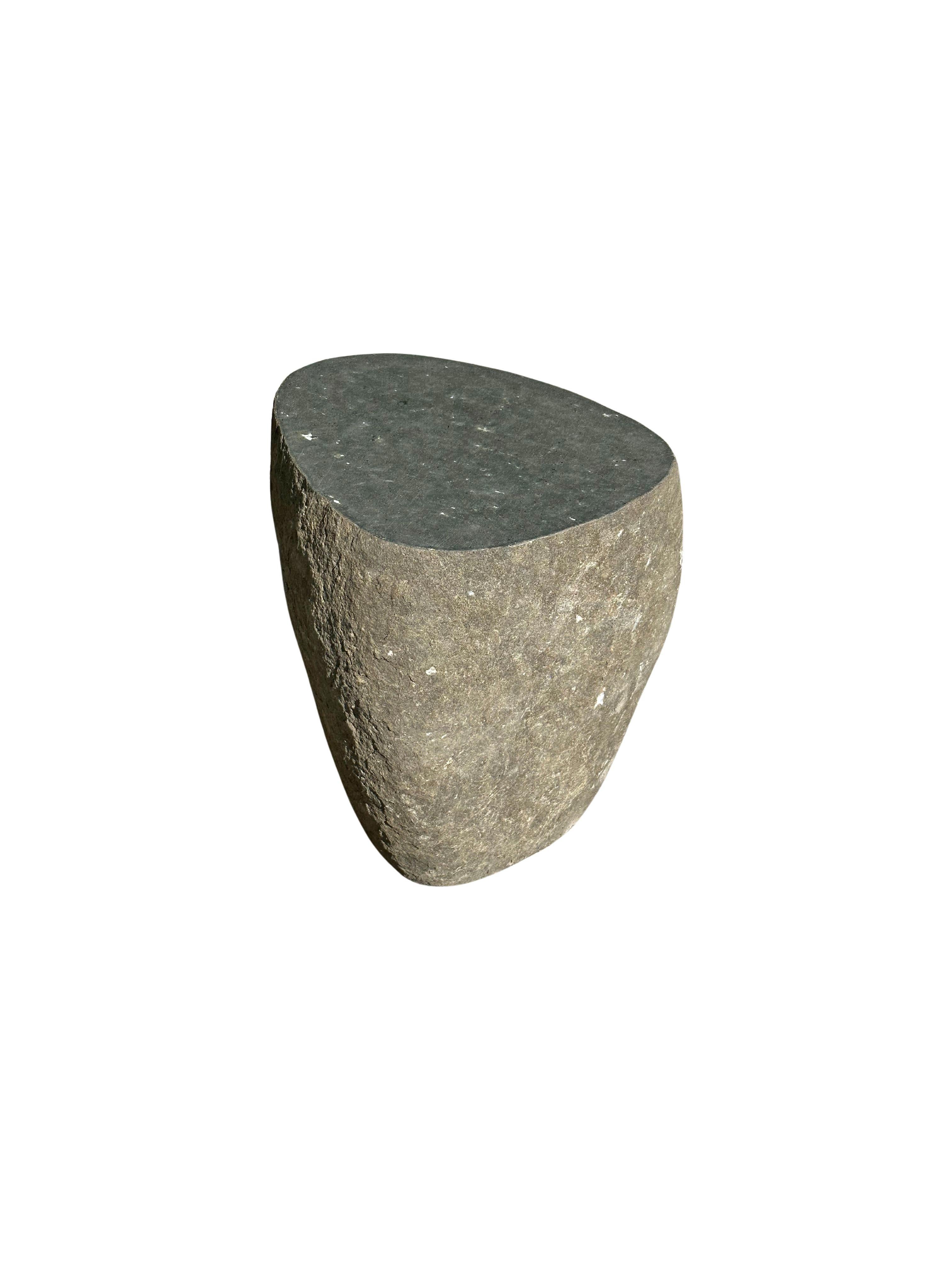 Indonesian Solid Stone Side Table / Pedestal from Java, Indonesia For Sale
