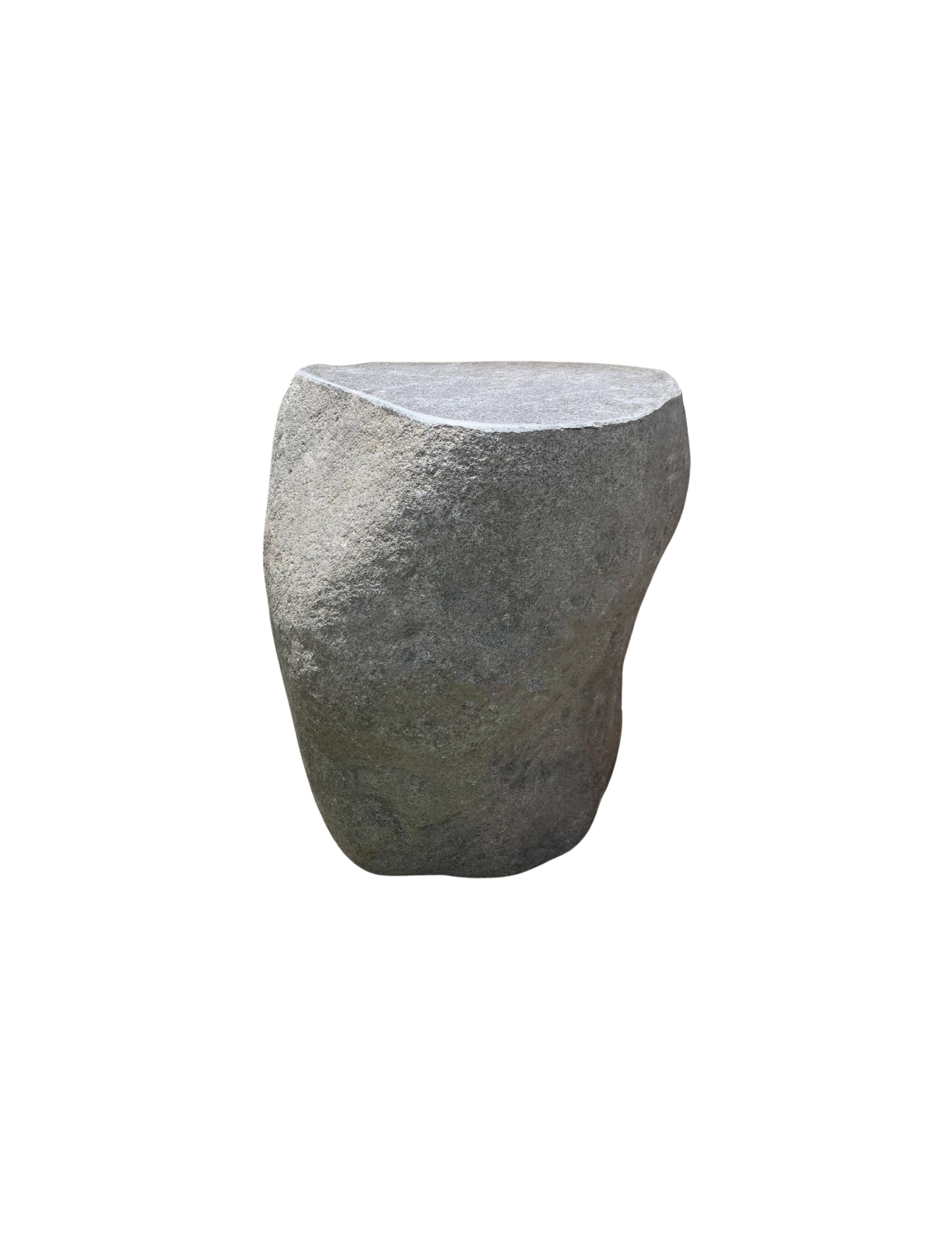 Hand-Crafted Solid Stone Side Table / Pedestal from Java, Indonesia