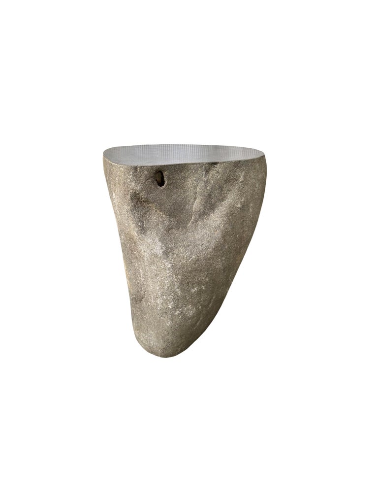 Solid Stone Side Table / Pedestal from Java, Indonesia For Sale at 1stDibs