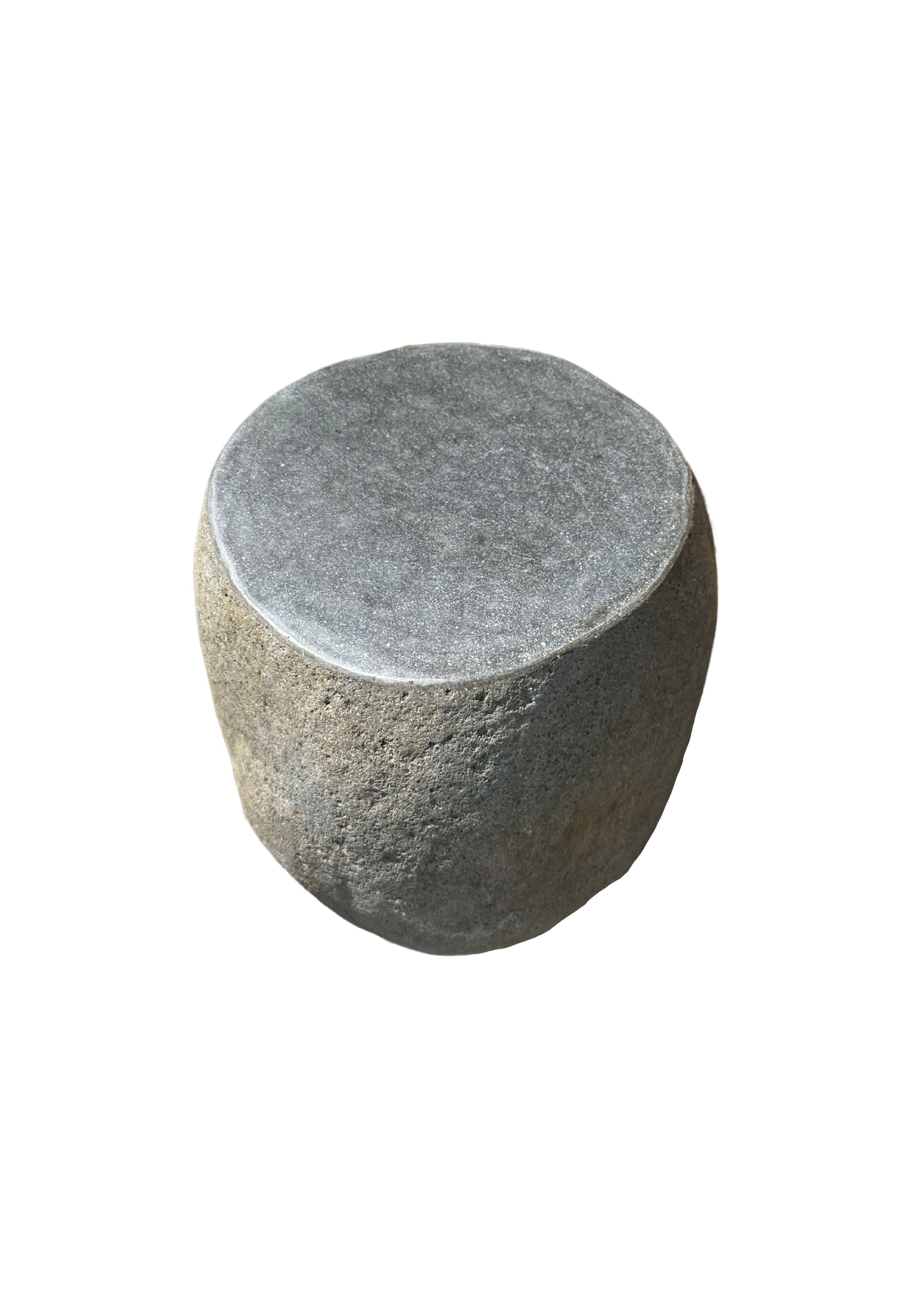 Indonesian Solid Stone Side Table / Pedestal from Java, Indonesia