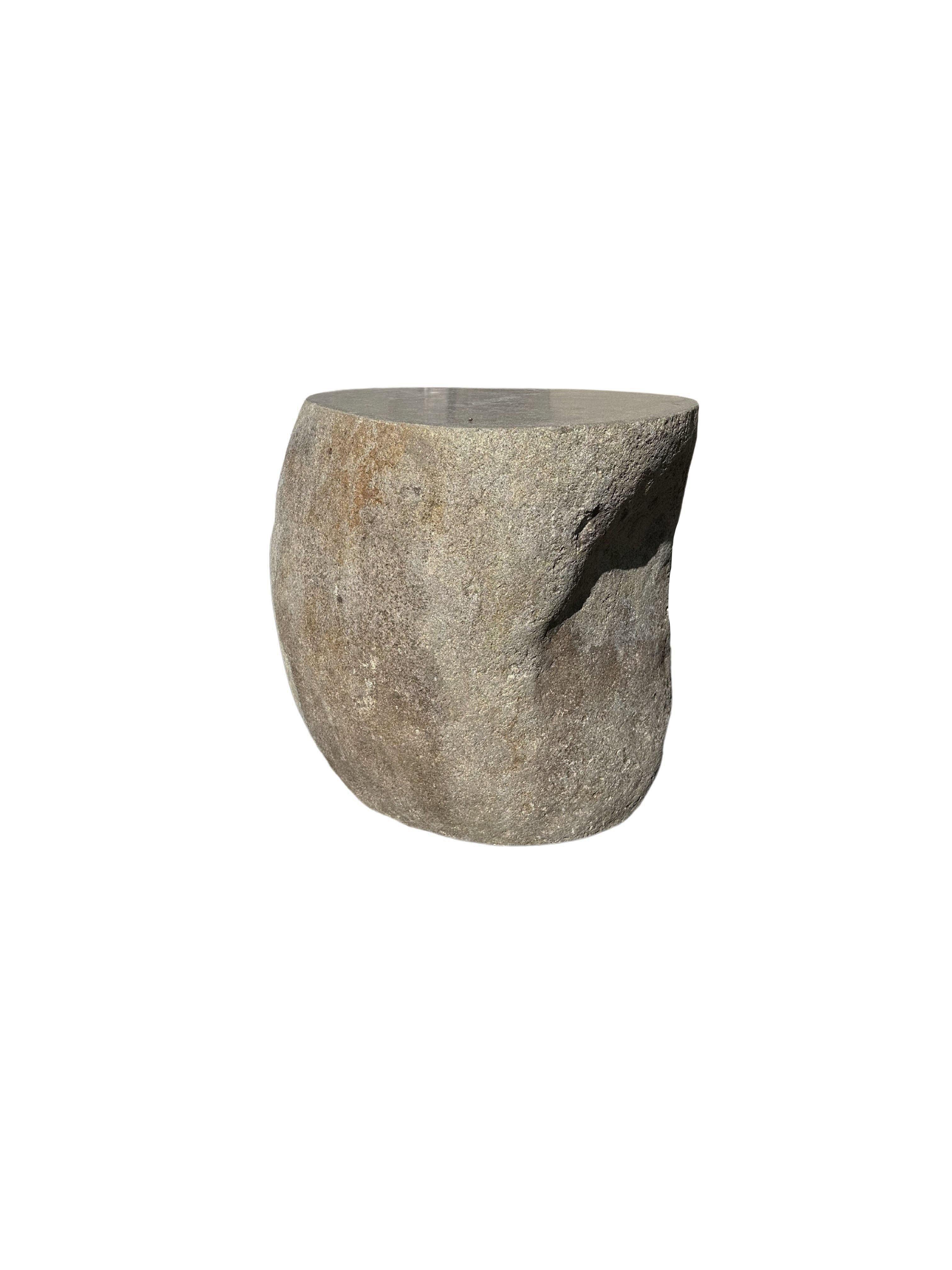 Hand-Crafted Solid Stone Side Table / Pedestal from Java, Indonesia