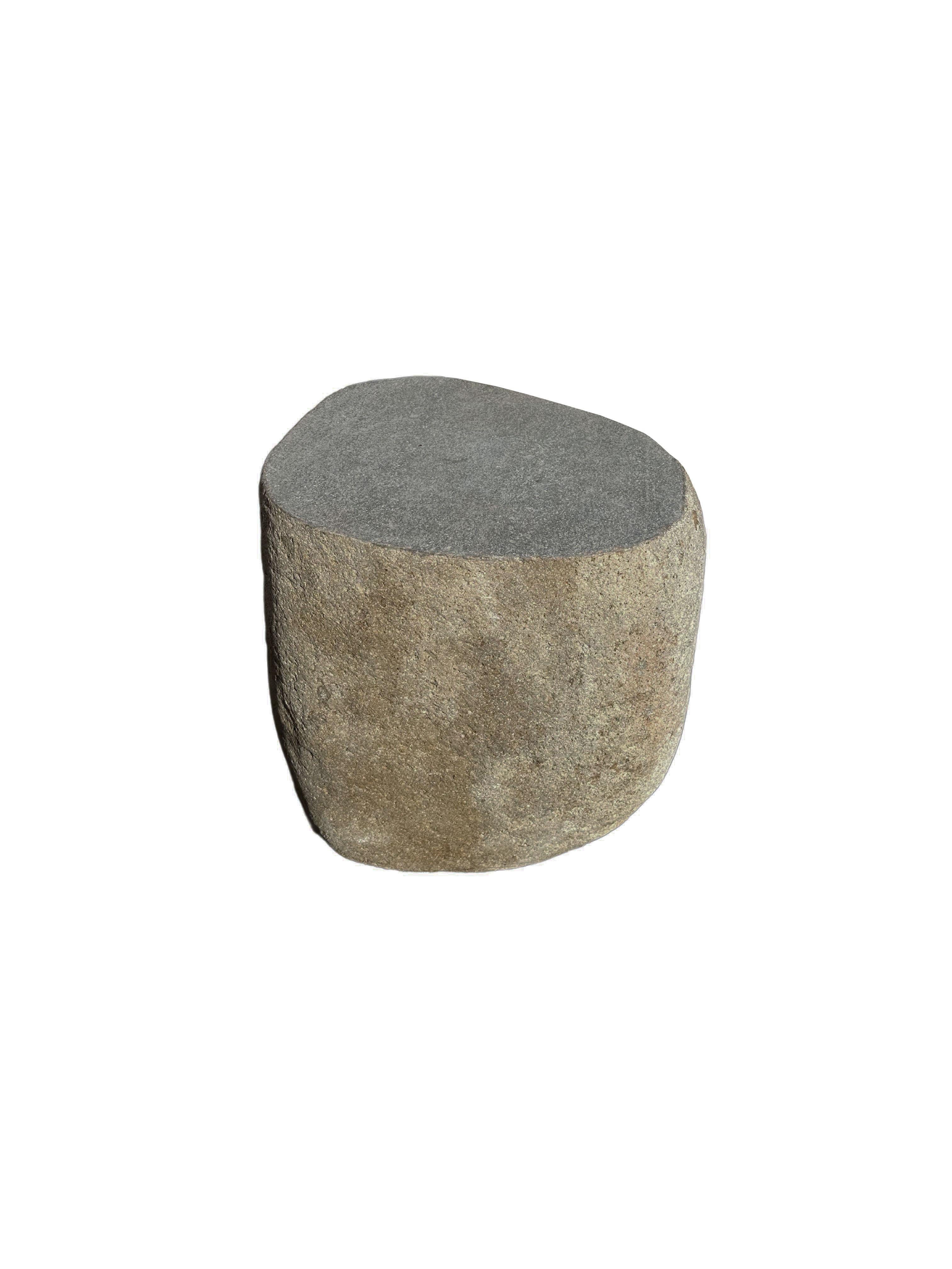 Hand-Crafted Solid Stone Side Table / Pedestal from Java, Indonesia