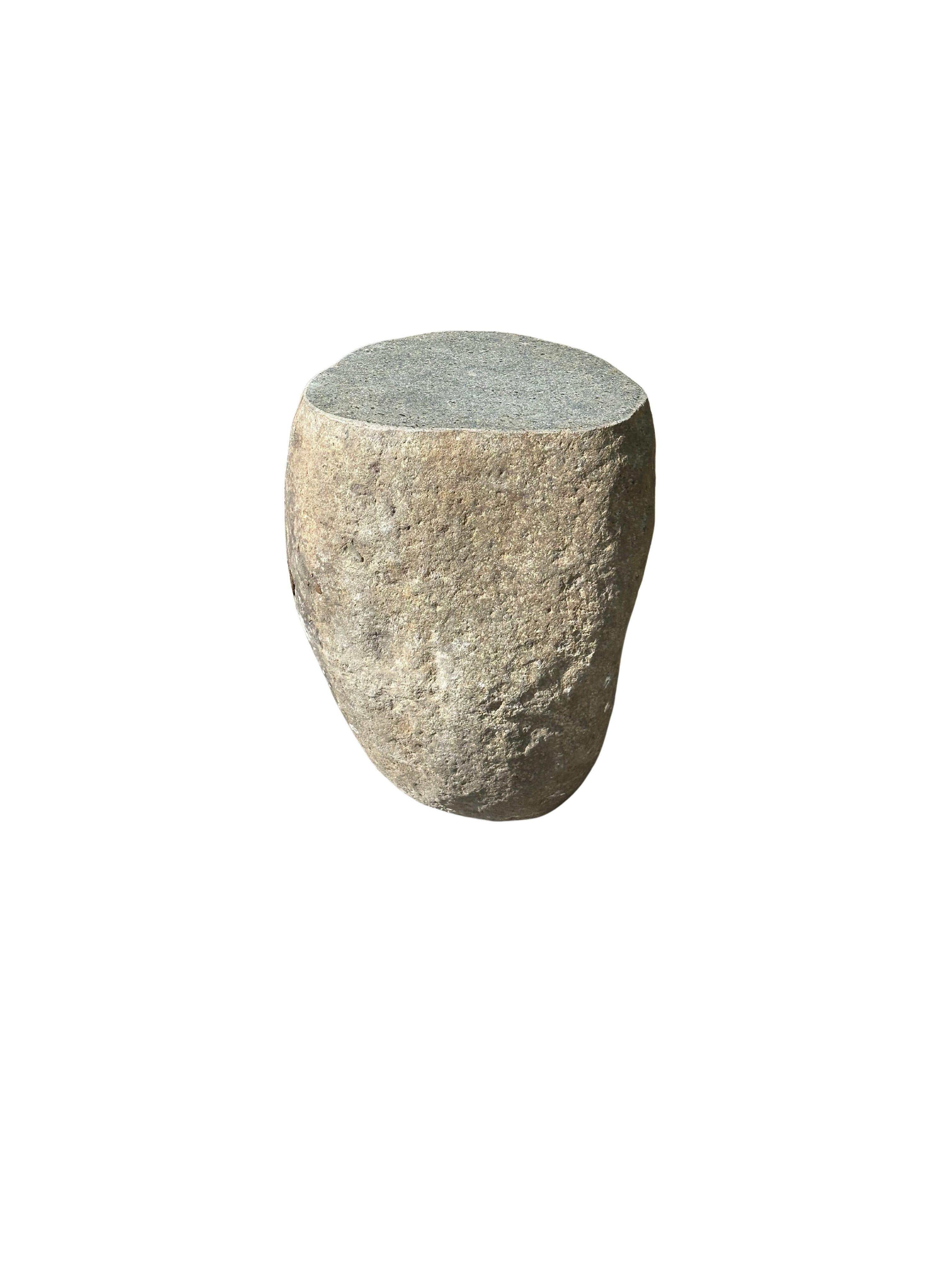 Hand-Crafted Solid Stone Side Table / Pedestal from Java, Indonesia For Sale