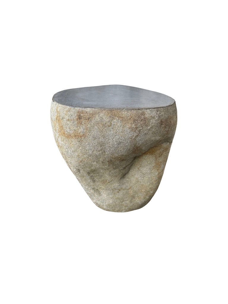 Solid Stone Side Table / Pedestal from Java, Indonesia For Sale at 1stDibs