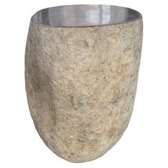 Solid Stone Side Table / Pedestal from Java, Indonesia