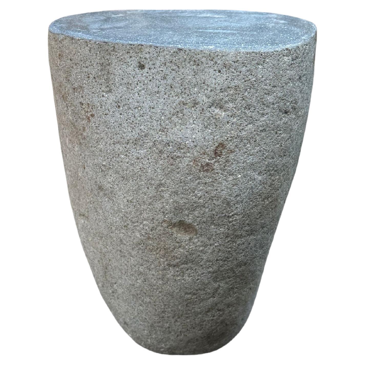 Solid Stone Side Table / Pedestal from Java, Indonesia For Sale