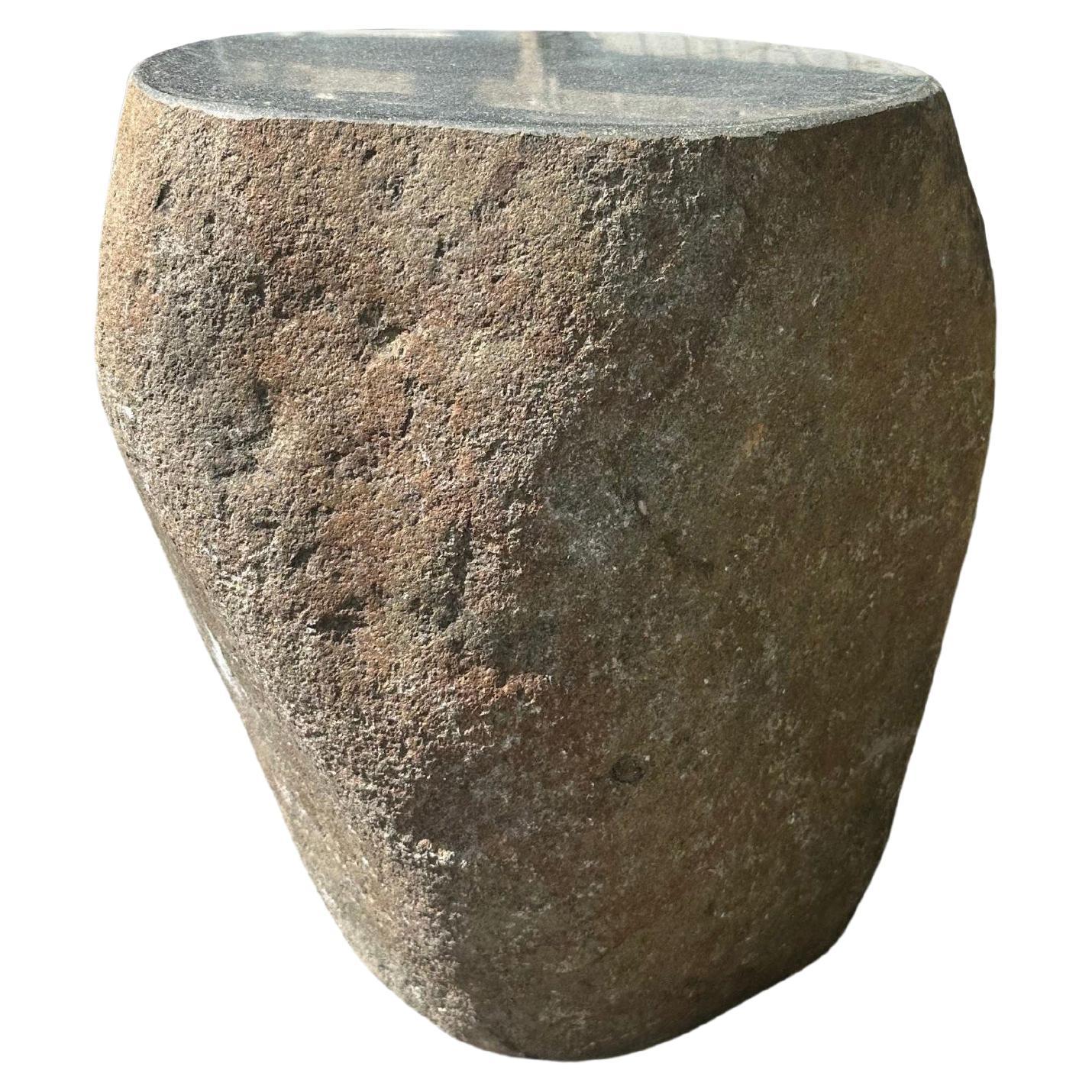 Solid Stone Side Table / Pedestal from Java, Indonesia For Sale