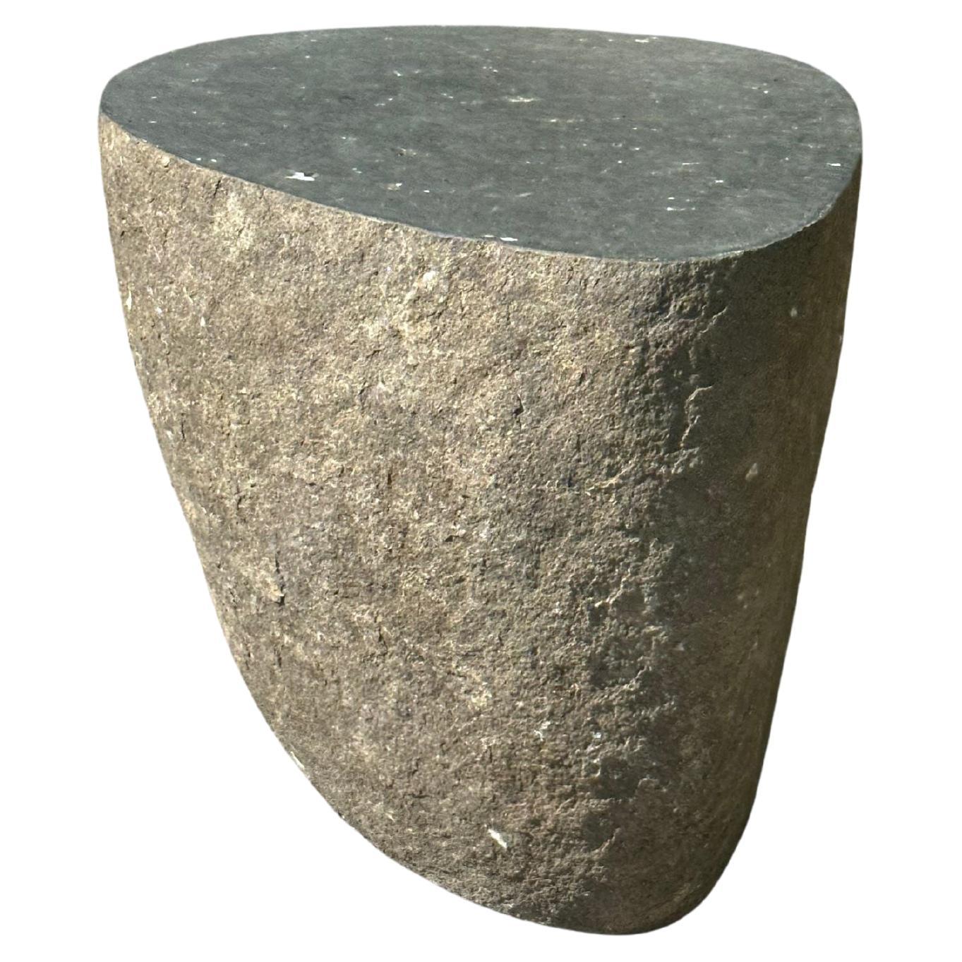 Solid Stone Side Table / Pedestal from Java, Indonesia For Sale