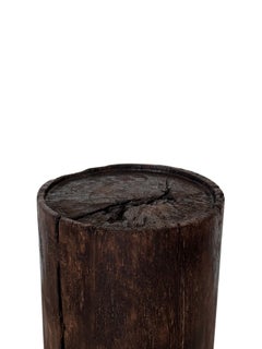 Solid Suar Wood Round Side Table Modern Organic