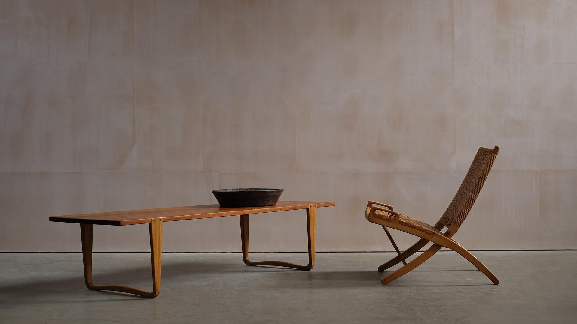 Solid teak and Ash Table / Bench by Michael Bloch 3