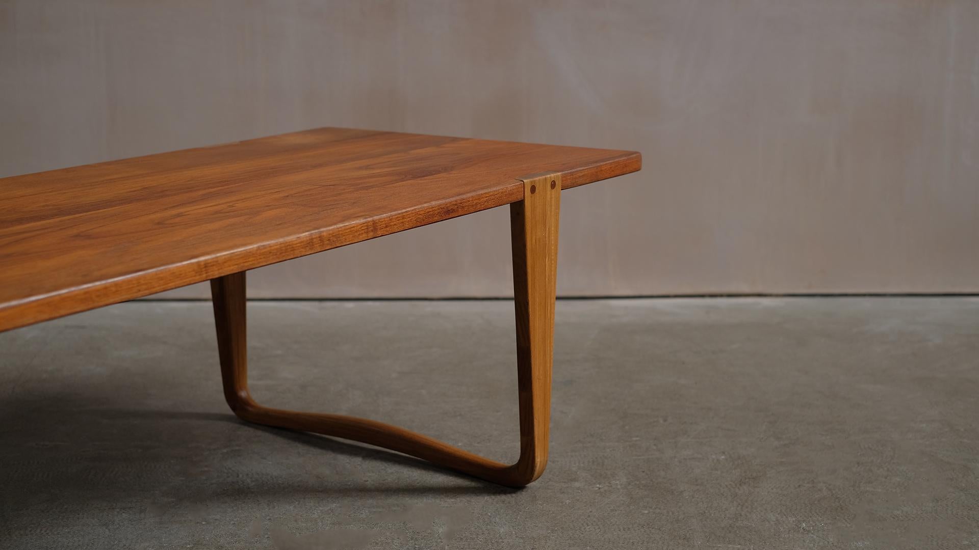 20th Century Solid teak and Ash Table / Bench by Michael Bloch