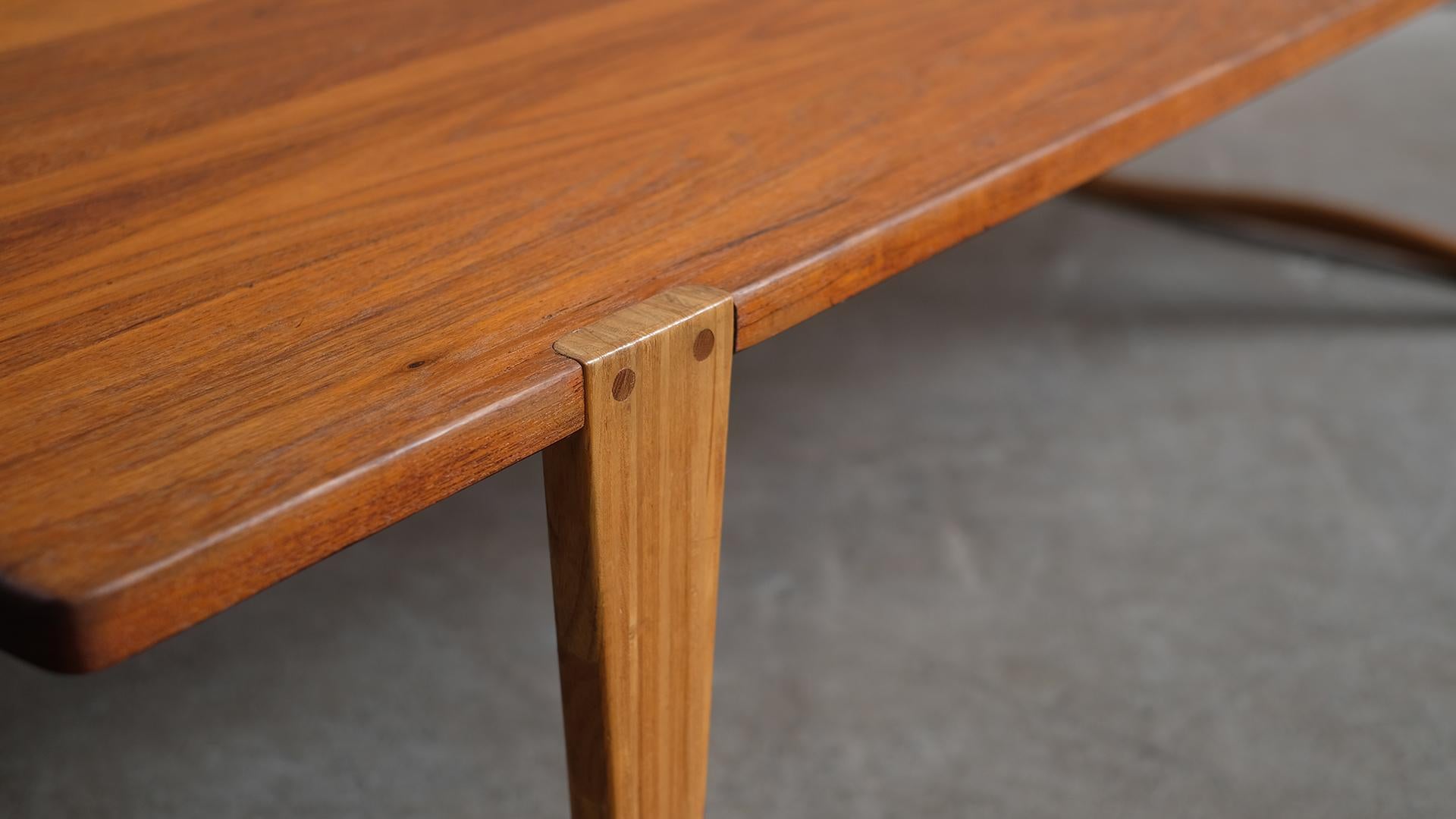 Solid teak and Ash Table / Bench by Michael Bloch 1