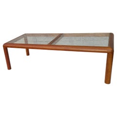 Couchtisch aus massivem Teakholz und Glas, D-SCAN dänisches Design