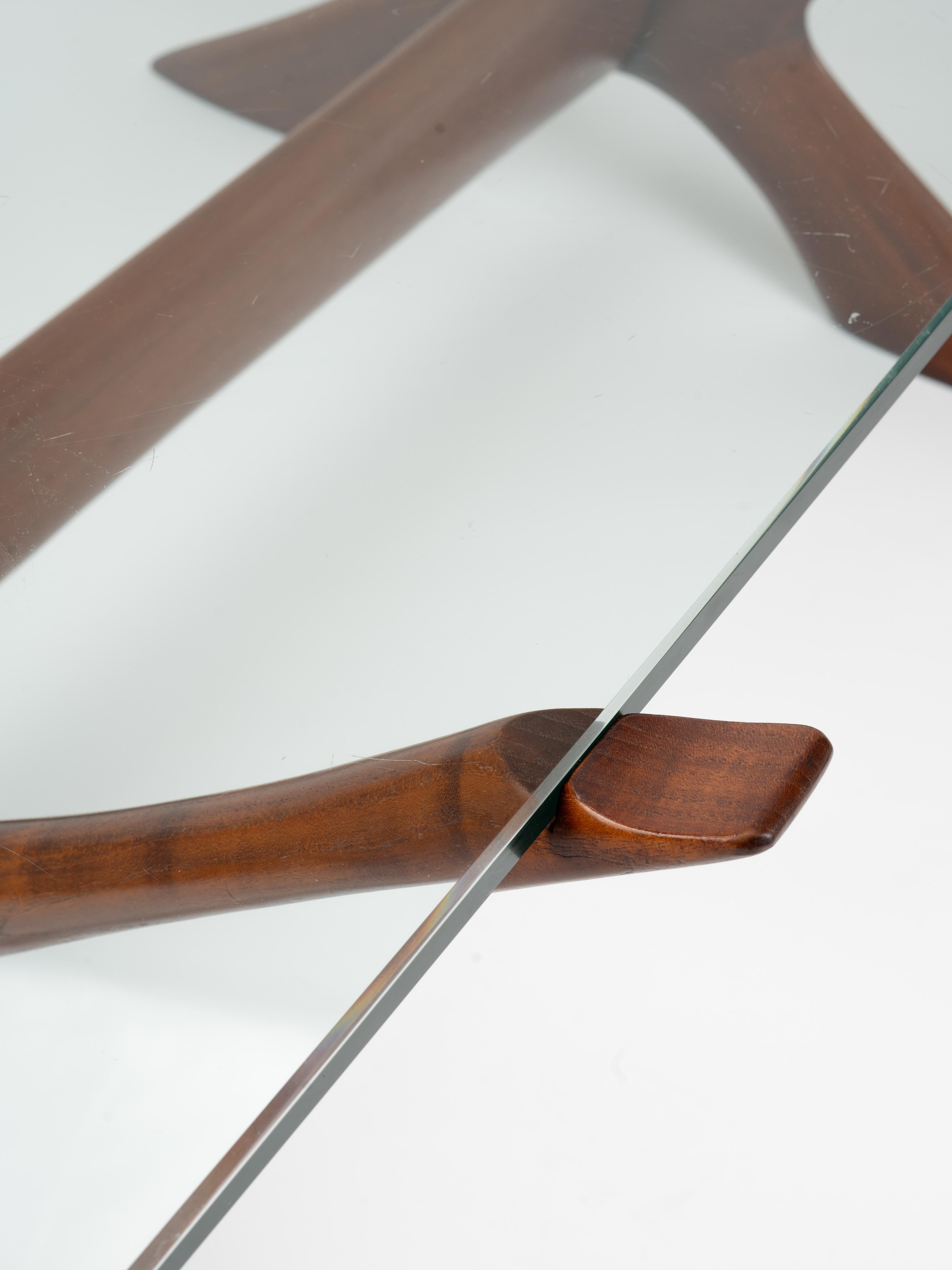 Couchtisch „Condor“ aus massivem Teakholz und Glas von Fredrik Schriever-Abeln im Angebot 6