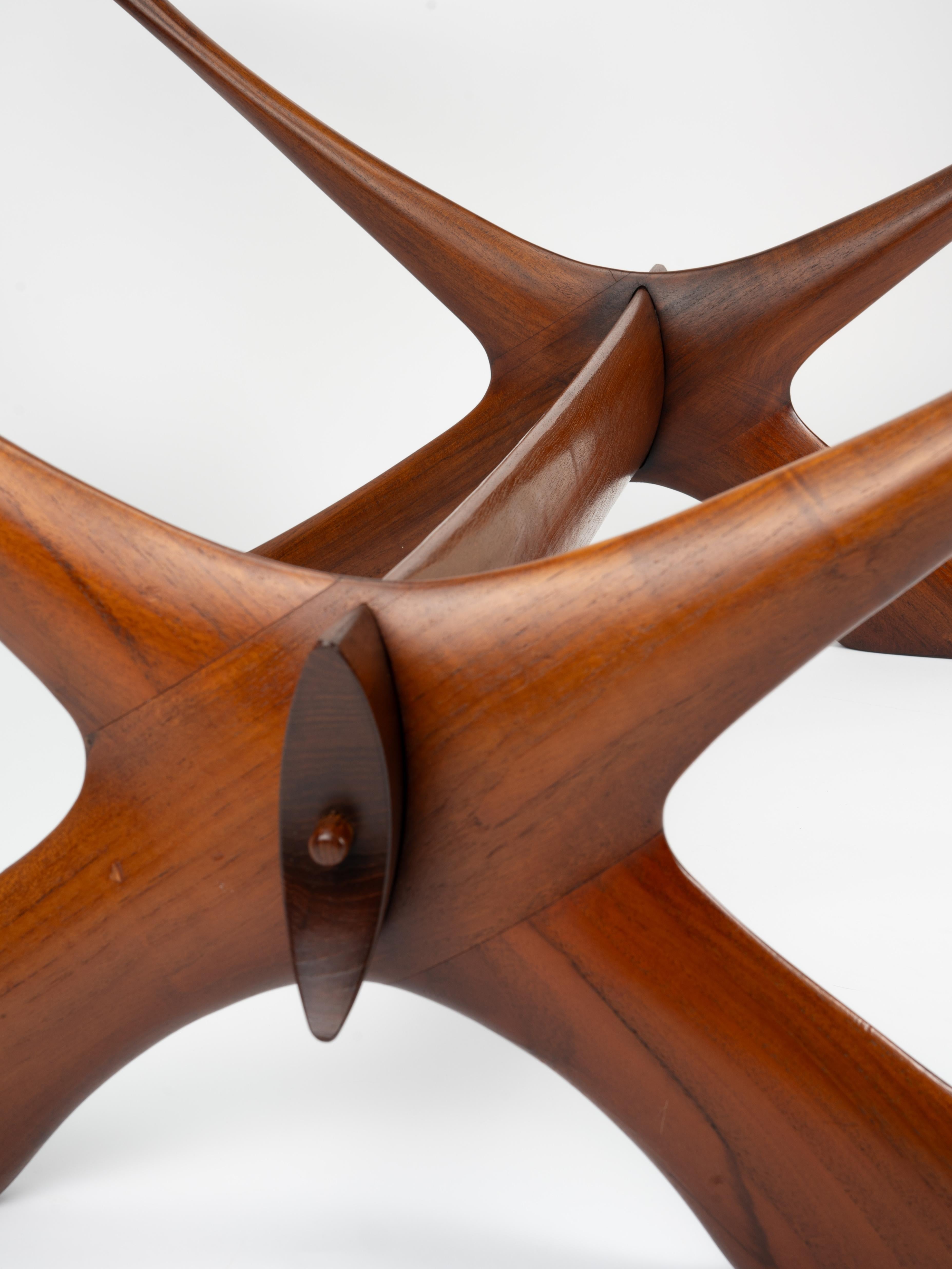 Couchtisch „Condor“ aus massivem Teakholz und Glas von Fredrik Schriever-Abeln im Zustand „Gut“ im Angebot in Fort Collins, CO