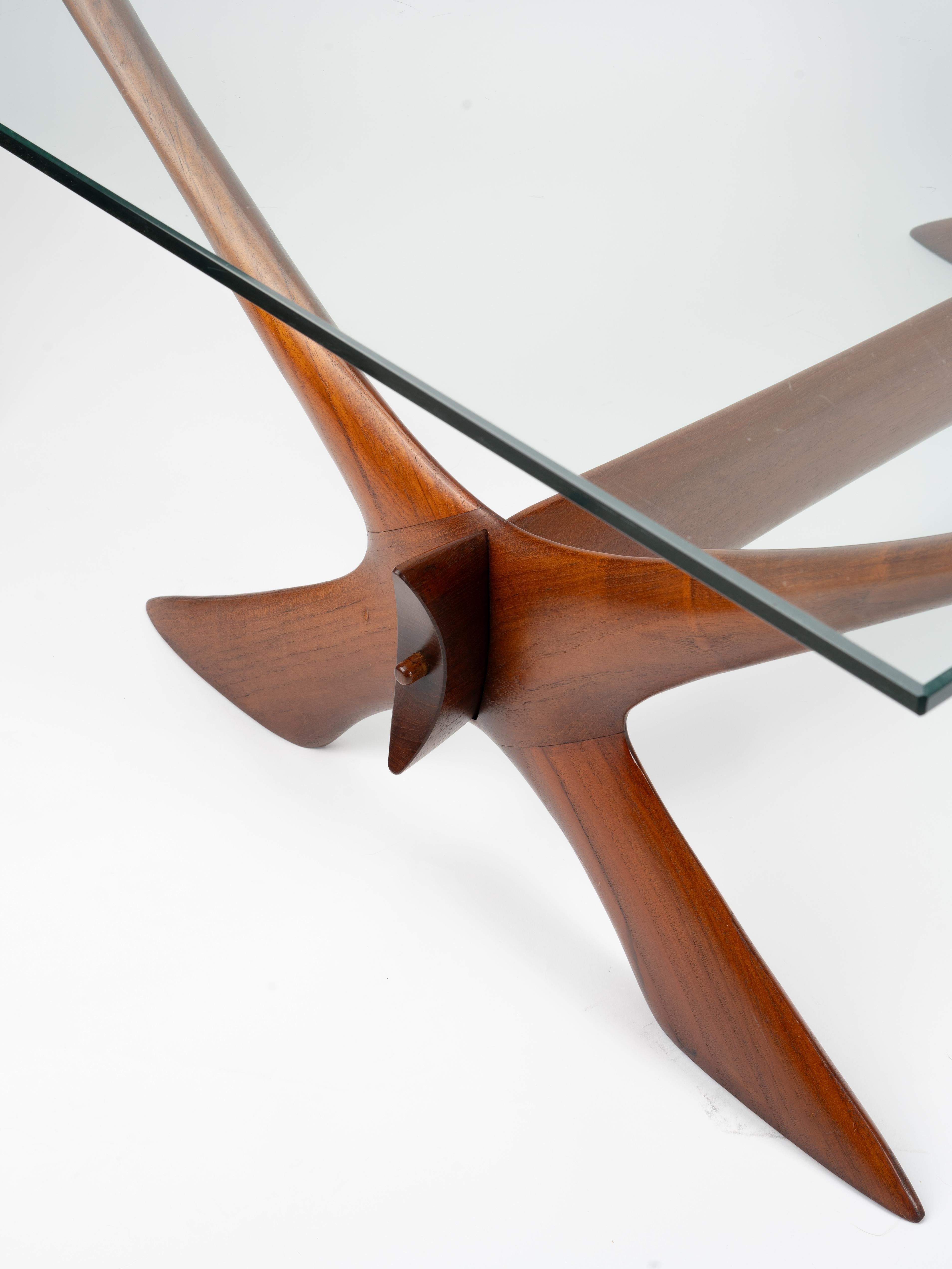 Couchtisch „Condor“ aus massivem Teakholz und Glas von Fredrik Schriever-Abeln im Angebot 2