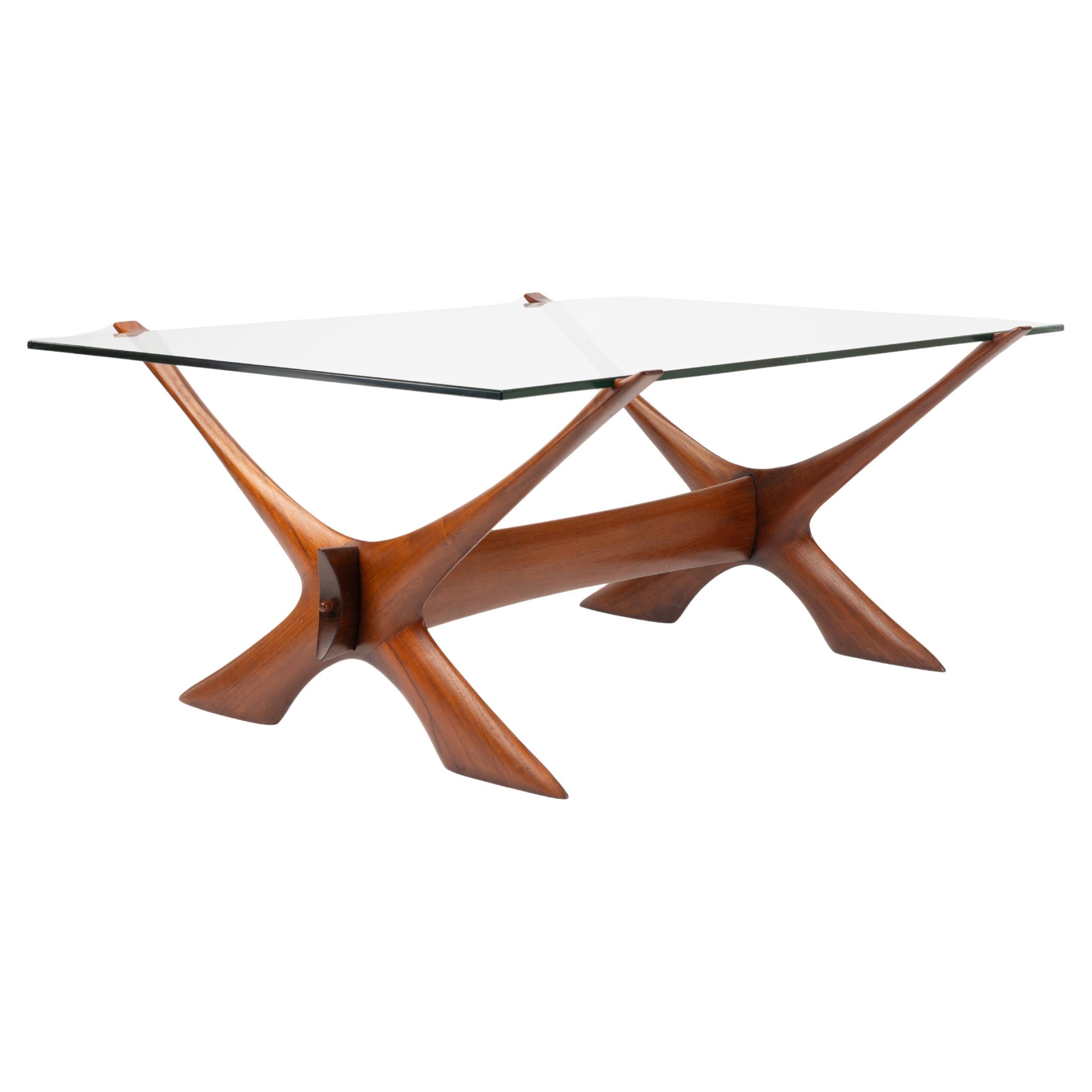 Couchtisch „Condor“ aus massivem Teakholz und Glas von Fredrik Schriever-Abeln im Angebot