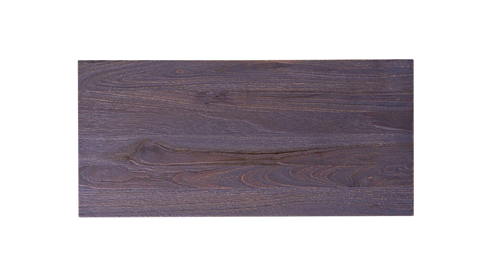 Mesa de Comedor de Teca Maciza Antracita sobre Patas de Metal Negro en Nuevo estado para la venta en Buffalo, WY