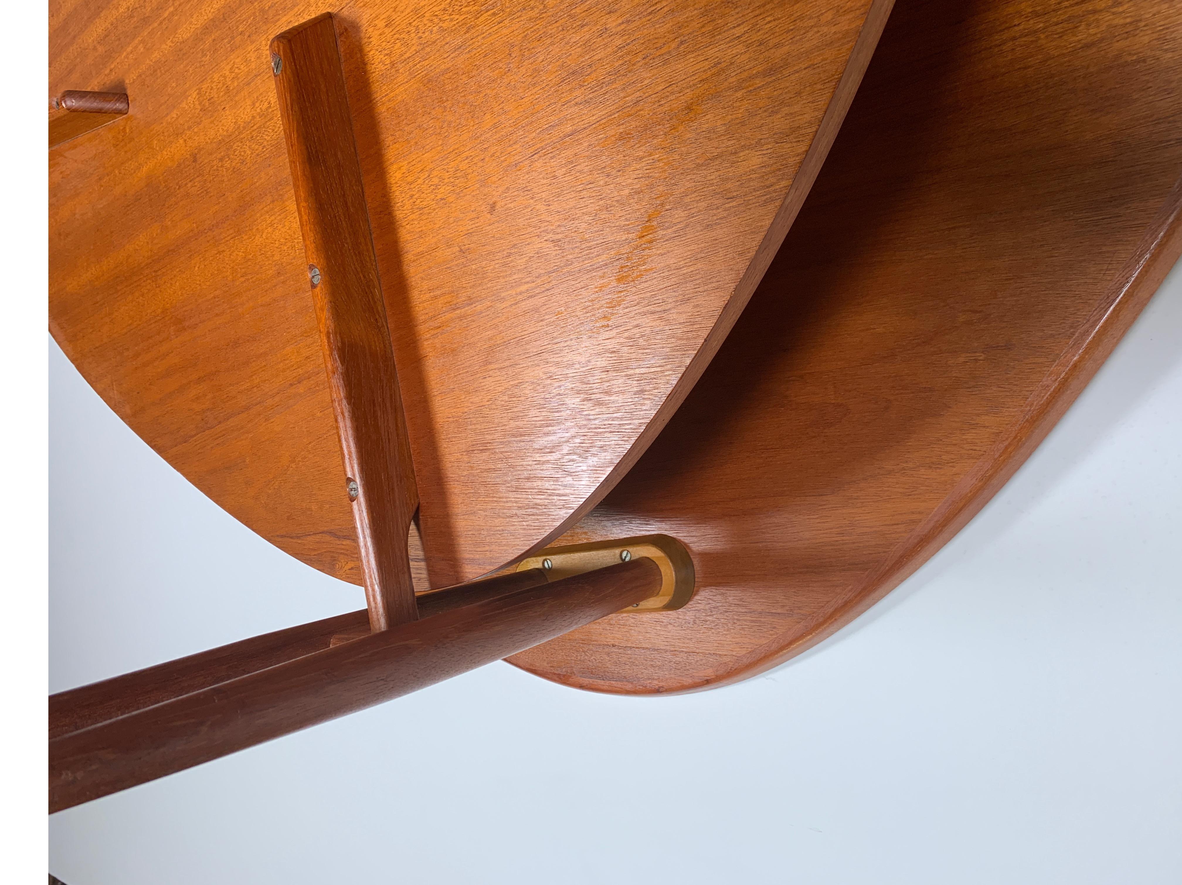 Solid Teak Asymmetric Double-Legged Coffee Table by Arne Vodder for Sibast 4