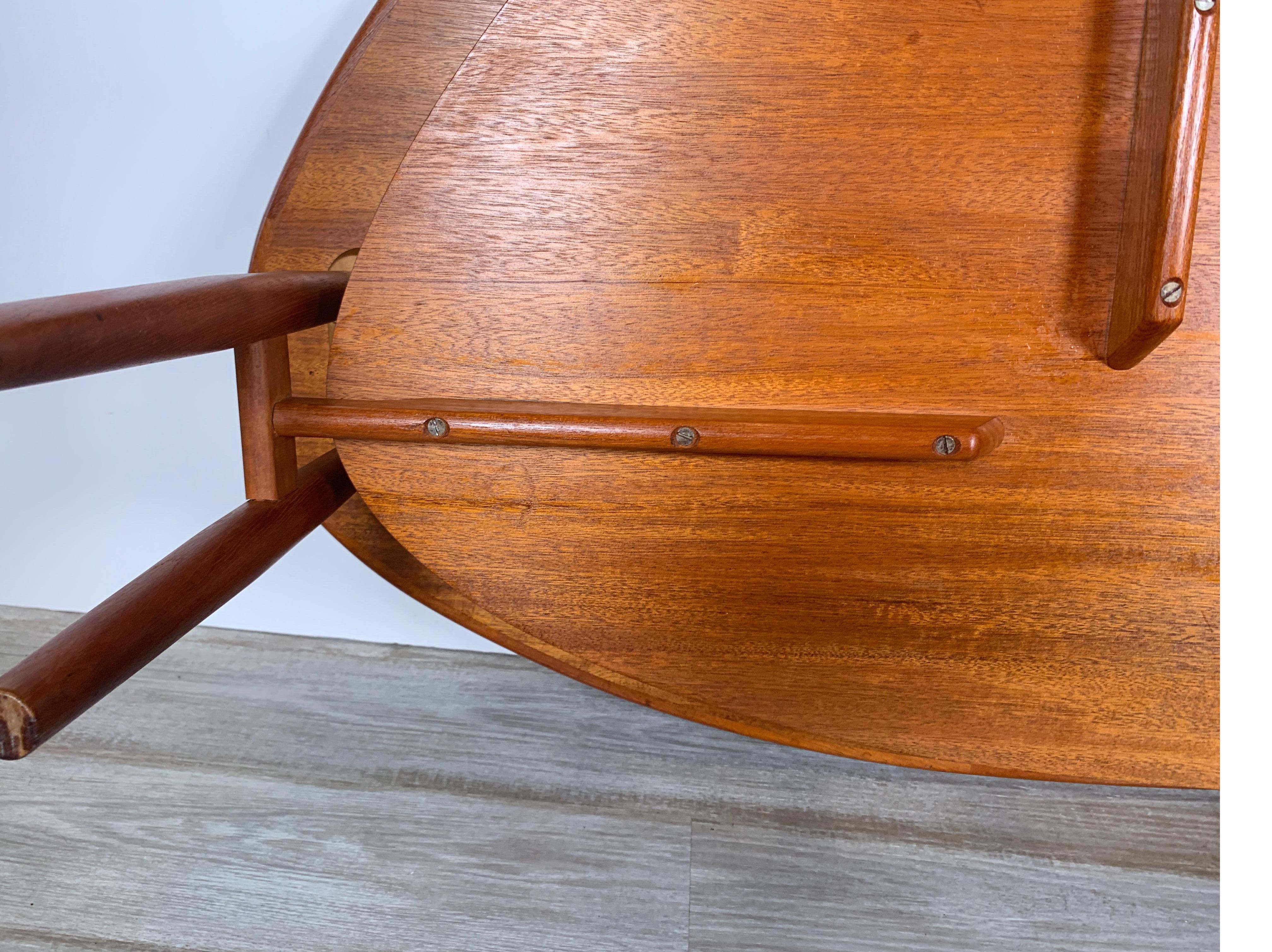 Solid Teak Asymmetric Double-Legged Coffee Table by Arne Vodder for Sibast 2