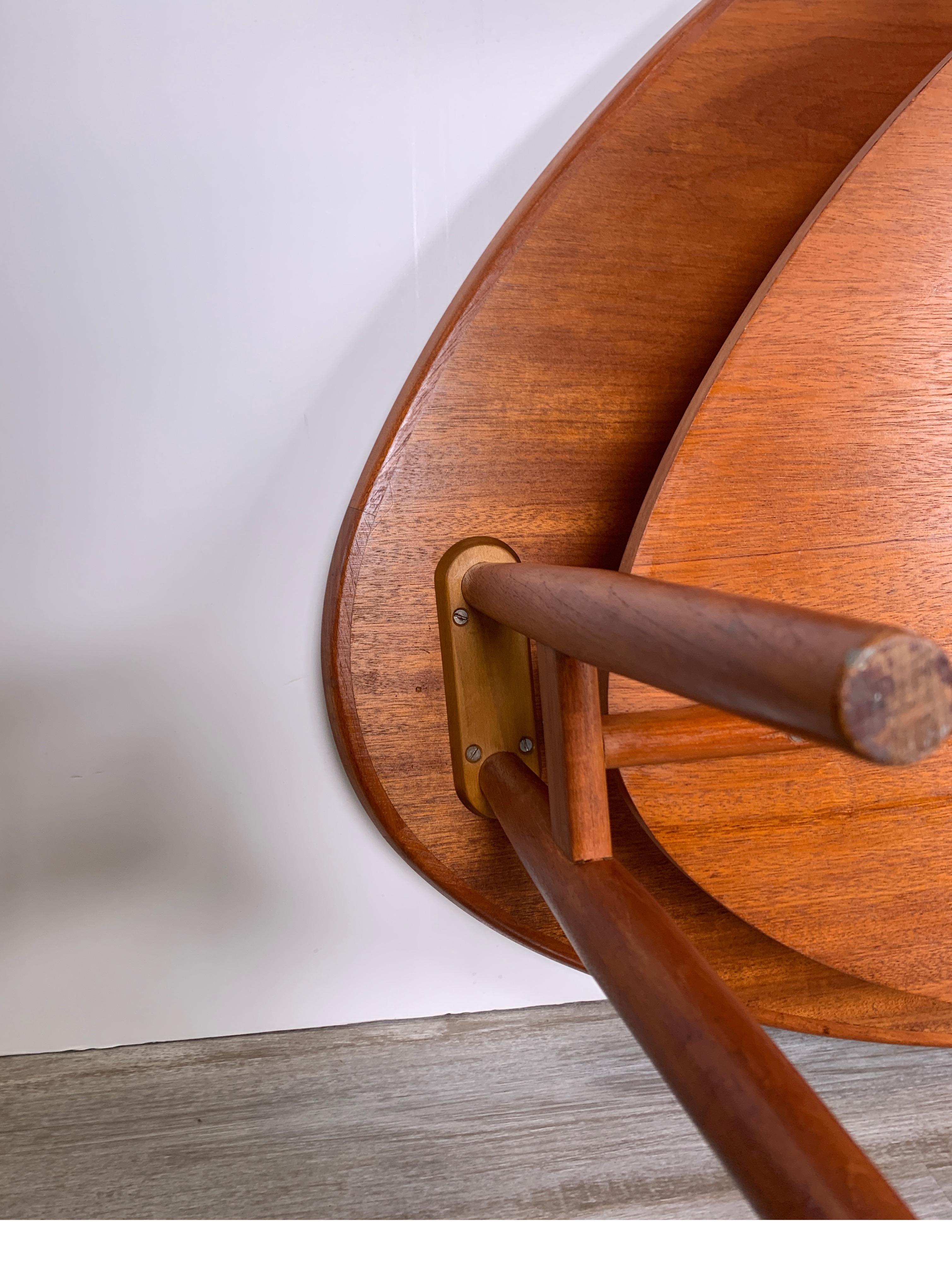 Solid Teak Asymmetric Double-Legged Coffee Table by Arne Vodder for Sibast 3