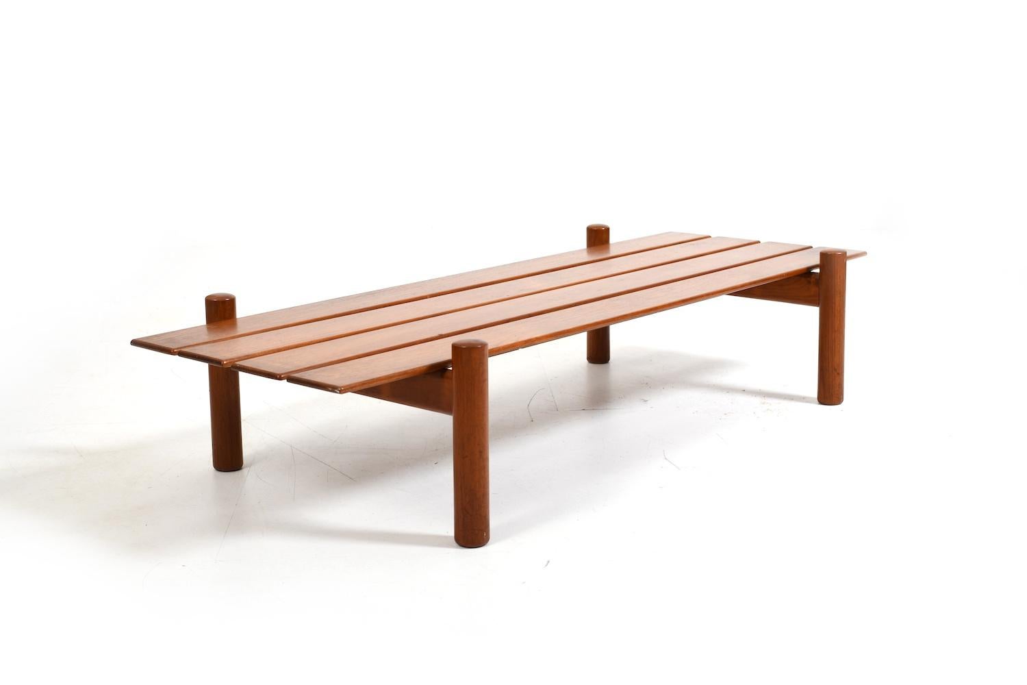 Panchina in teak massiccio di LOTOS 1960s In condizioni buone in vendita a Handewitt, DE