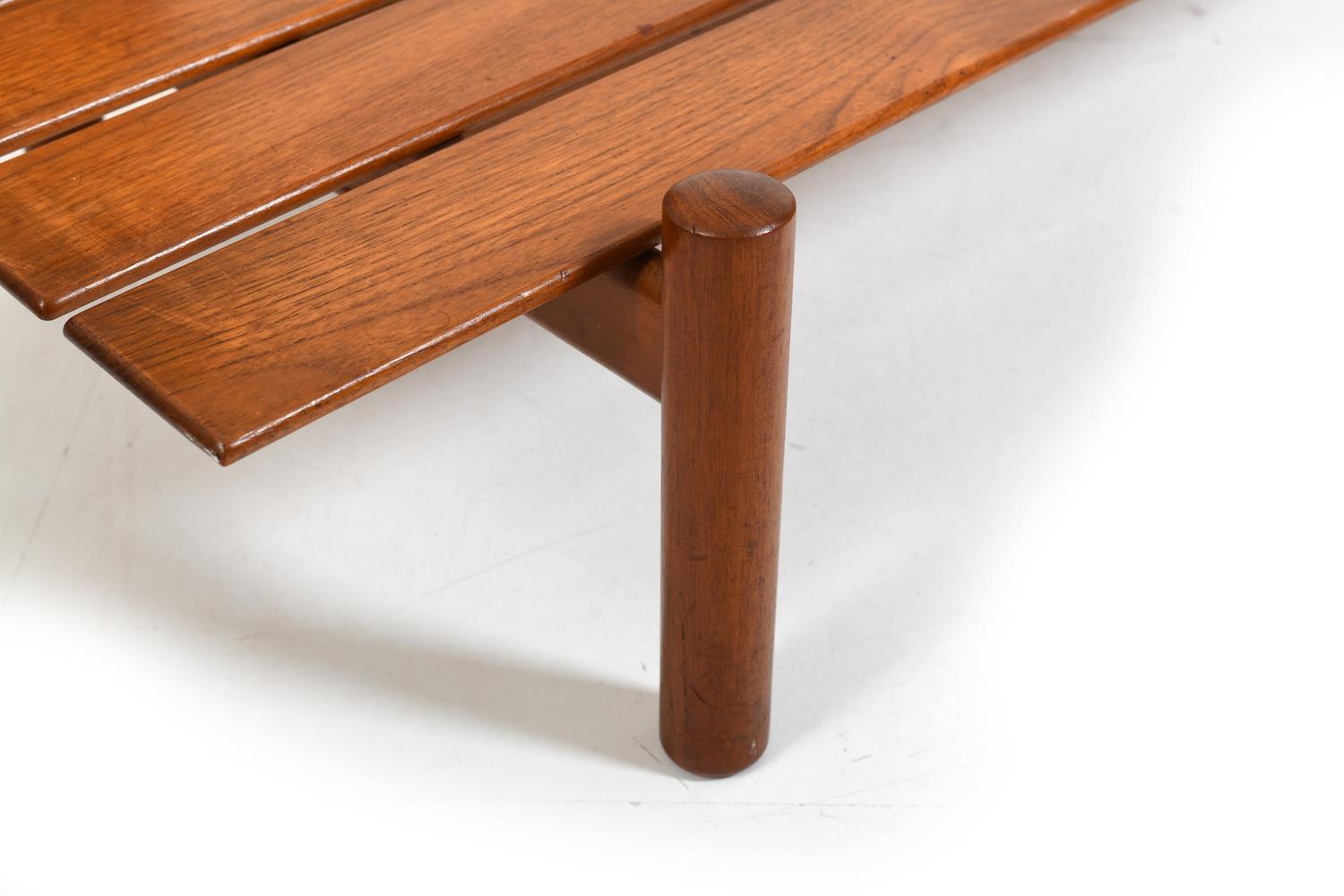 XX secolo Panchina in teak massiccio di LOTOS 1960s in vendita