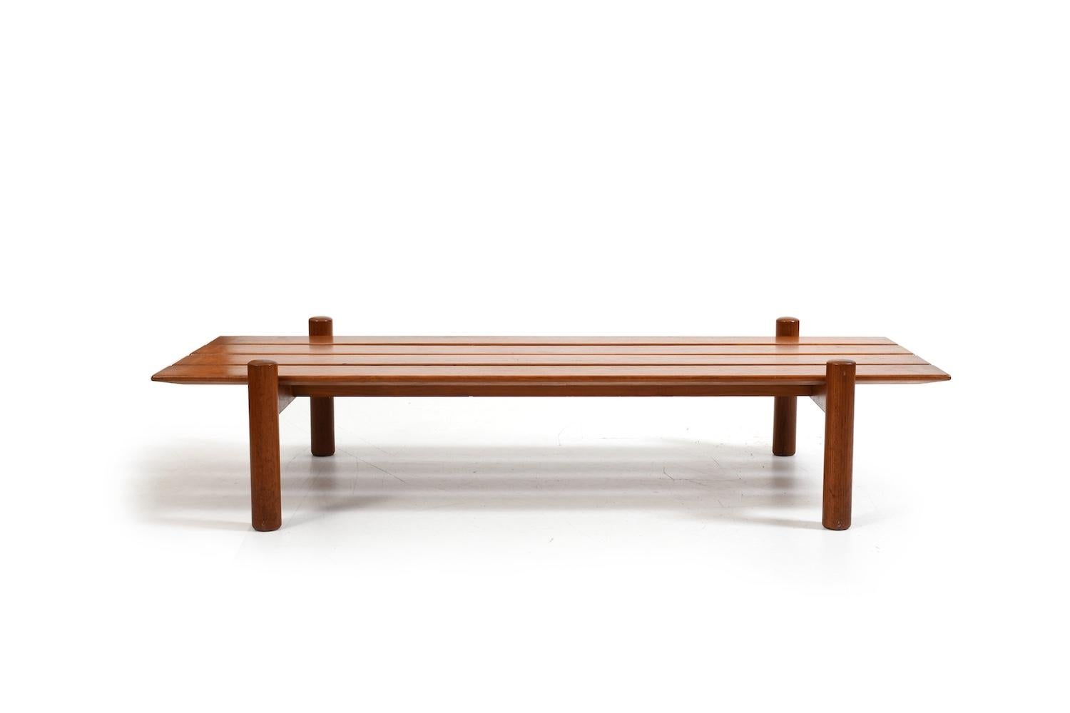 Panchina in teak massiccio di LOTOS 1960s in vendita 1