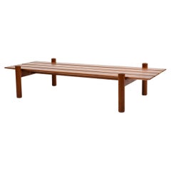 Banc en teck massif de LOTOS des années 1960