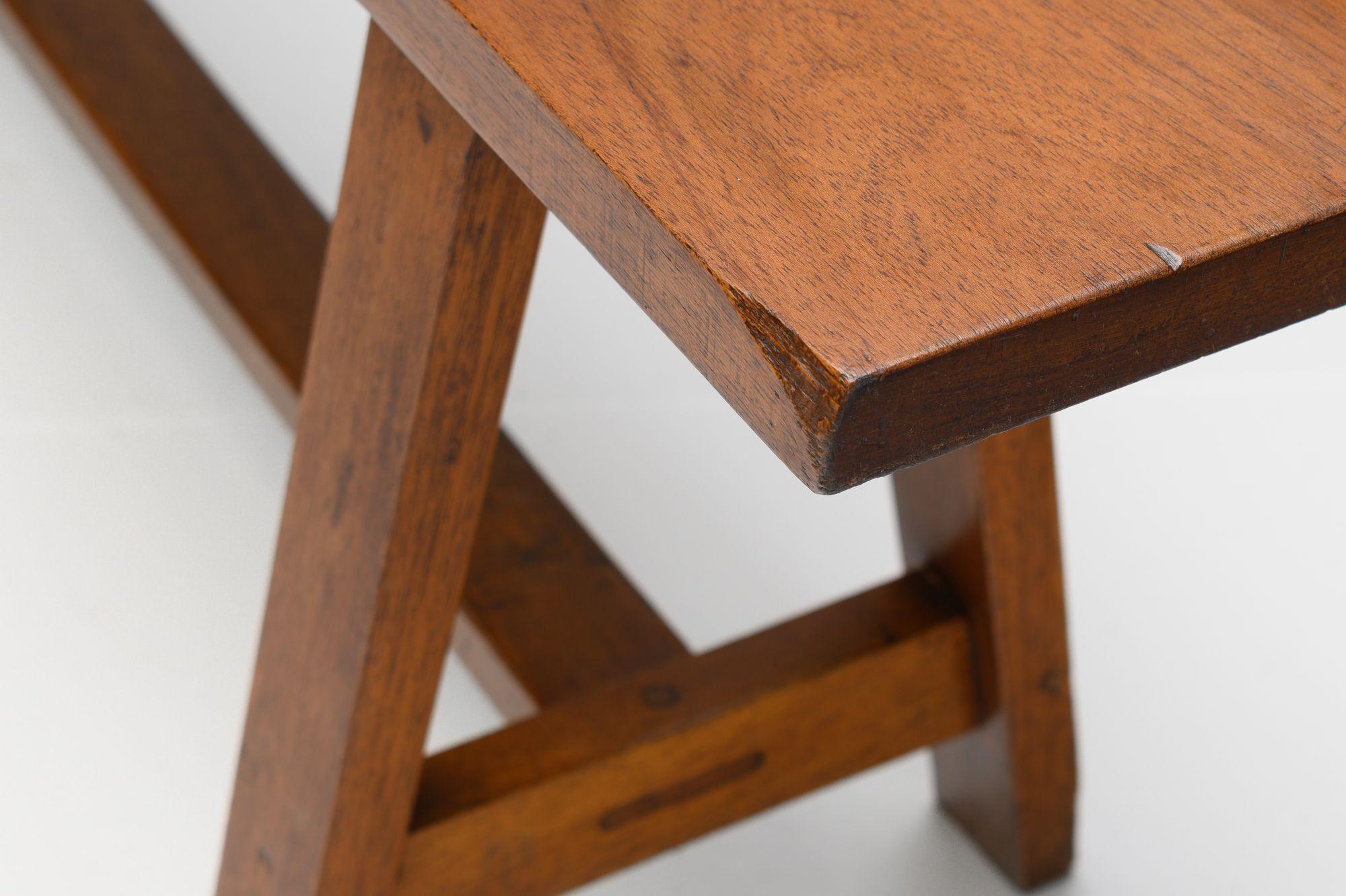 Solid Teak Bench In Good Condition For Sale In London, England