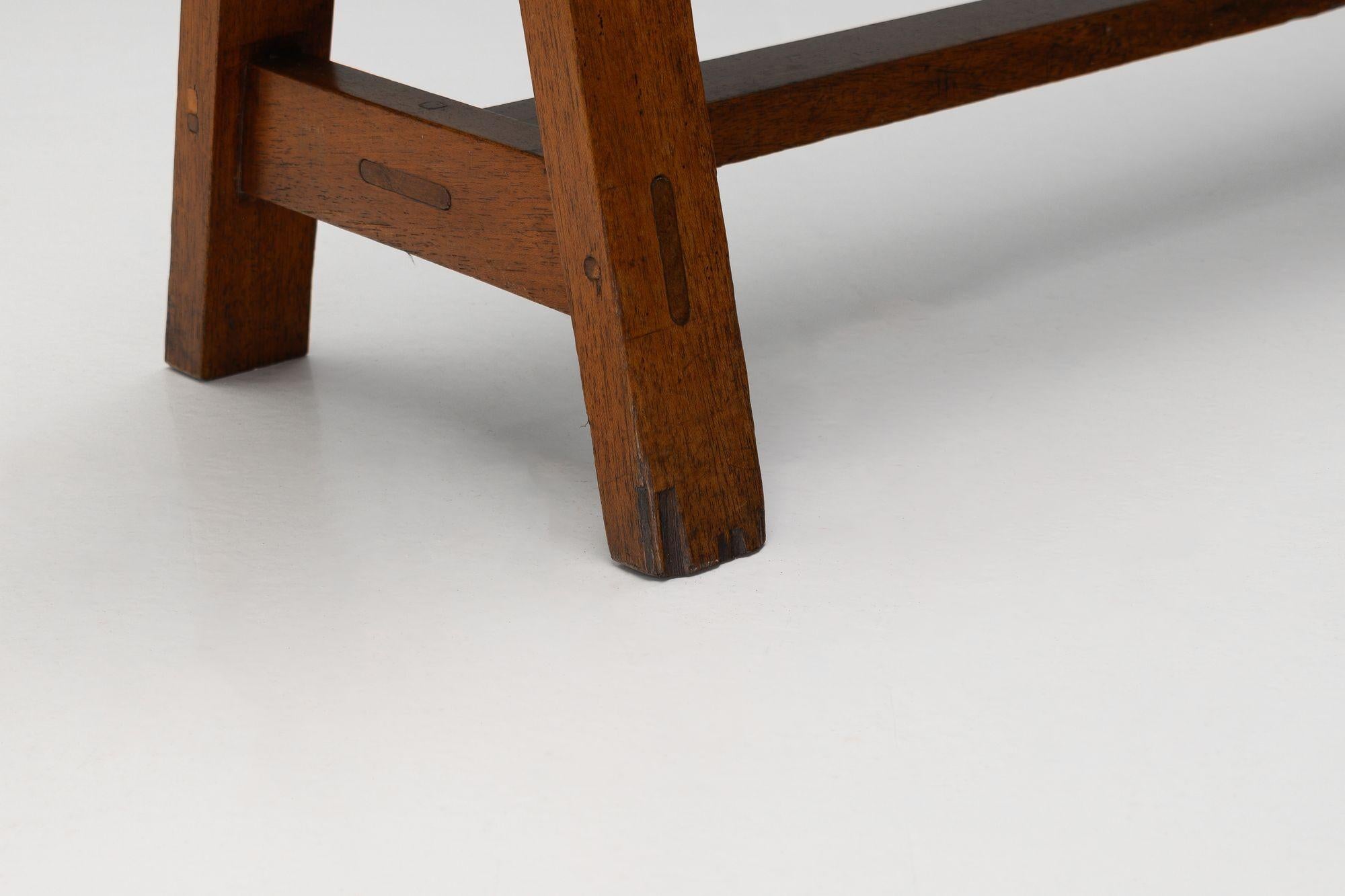 20th Century Solid Teak Bench For Sale