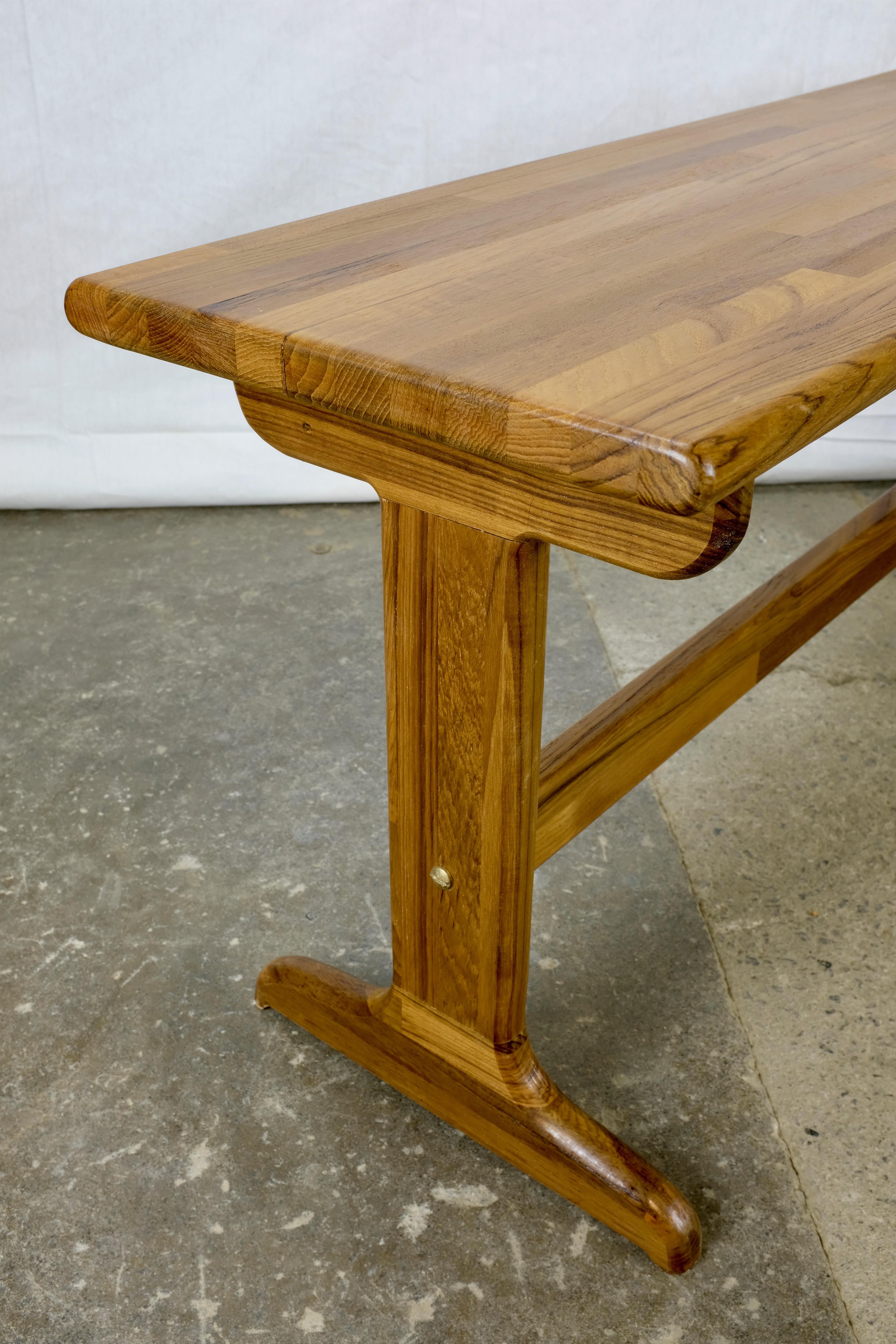 Contemporary Solid Teak Bench or Coffee Table For Sale