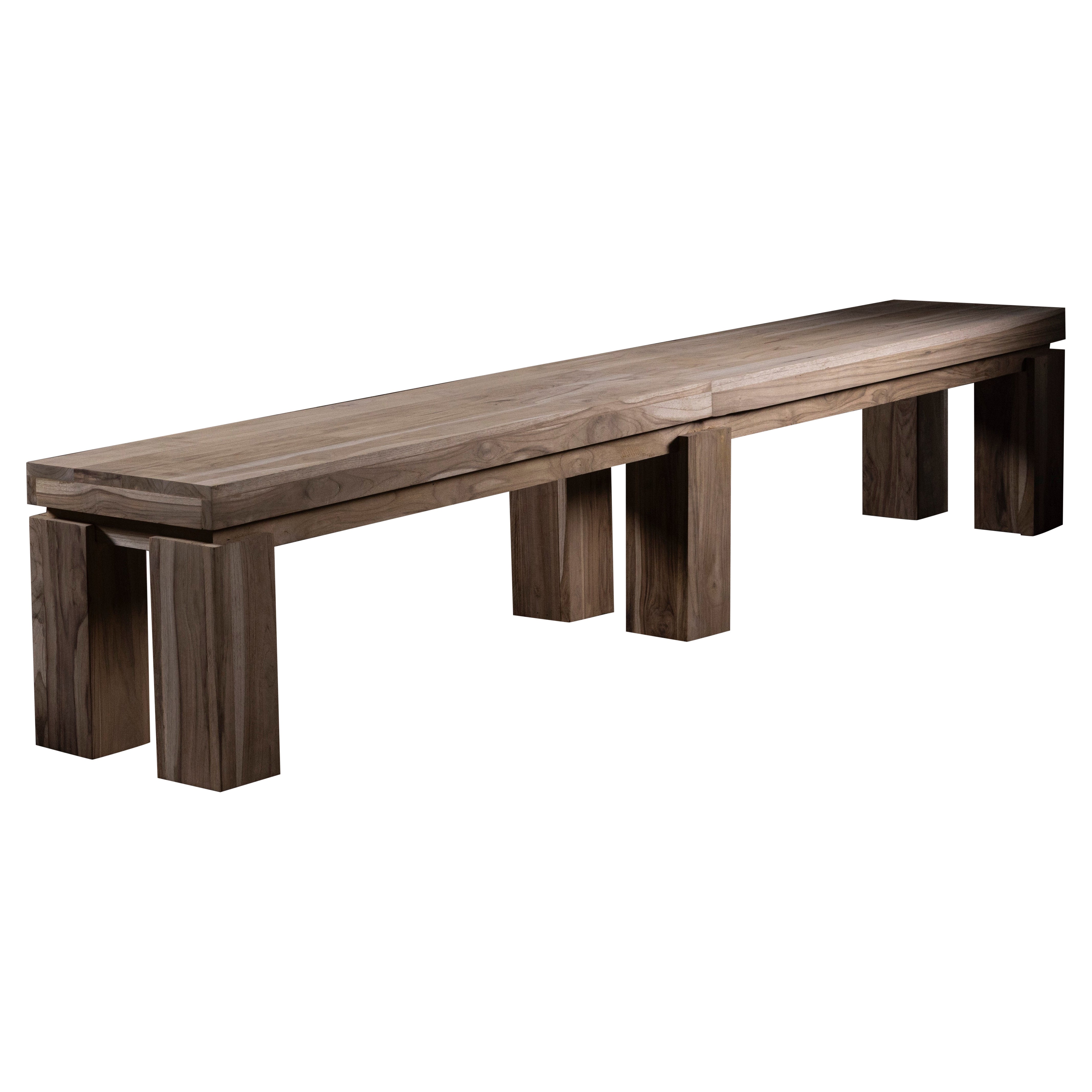 Solid Teak Bench with Natural Finish by No Age Studio