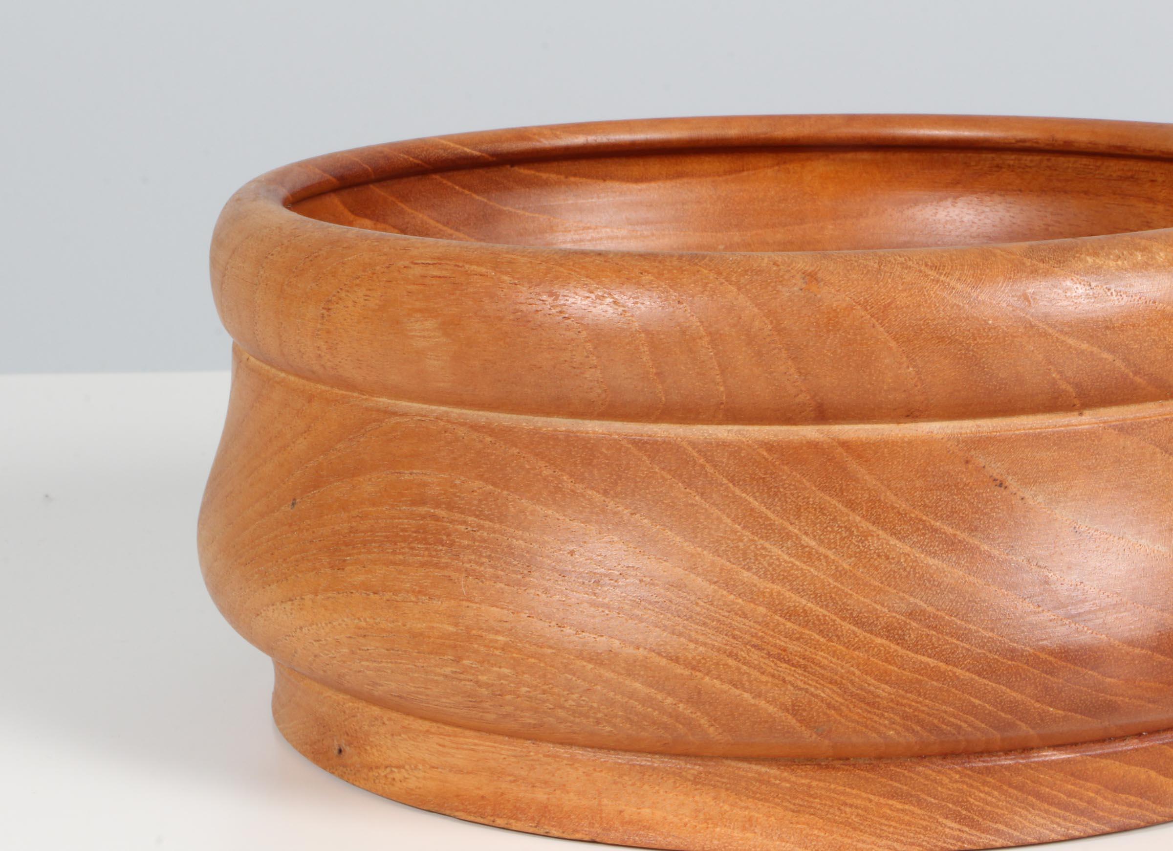Scandinavian Modern Solid Teak Bowl For Sale